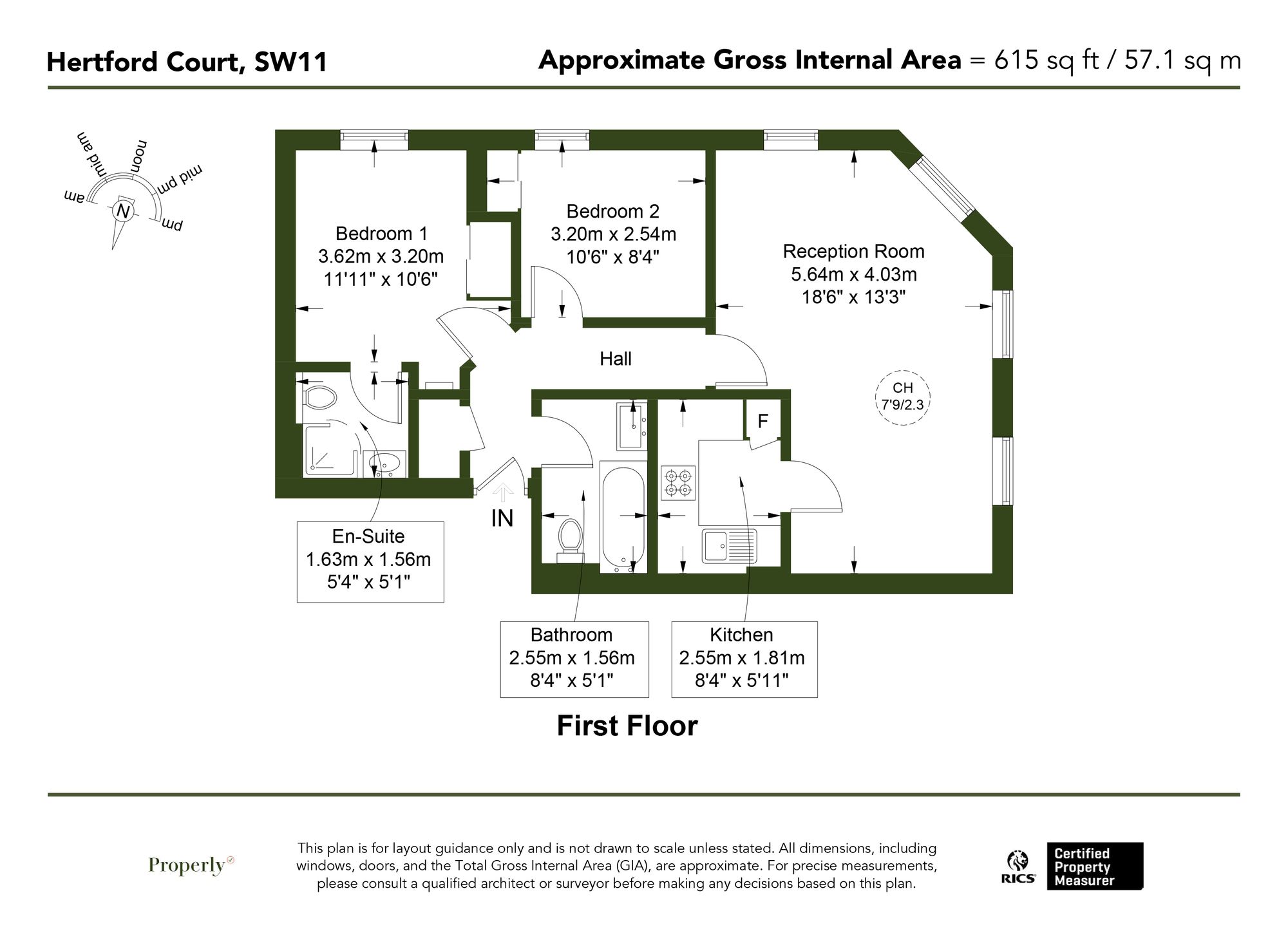 Hertford Court, 45 Falcon Road, London floorplan