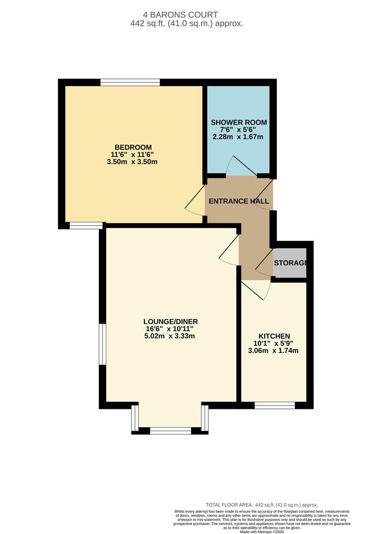 Flat 4, Barons Court, Victoria Road, Worthing floorplan