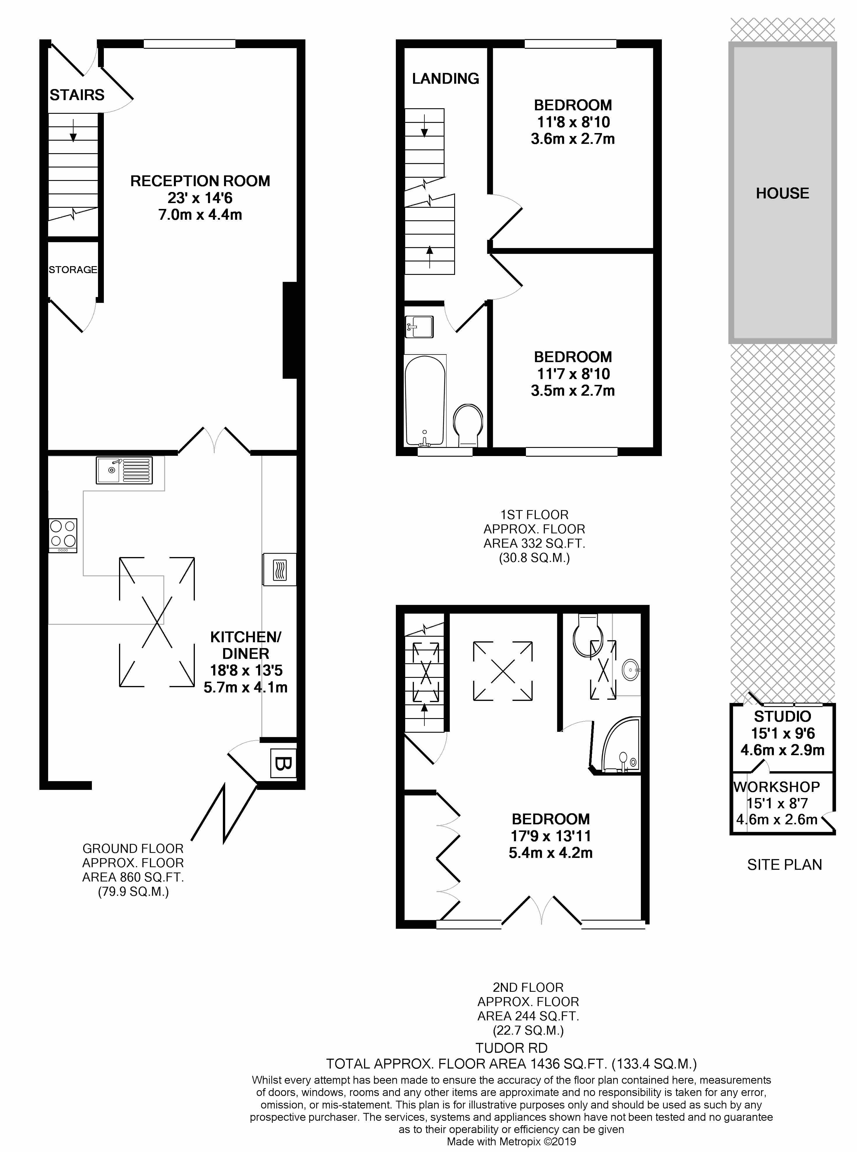 3 Bedrooms Terraced house for sale in Tudor Road, Hampton TW12