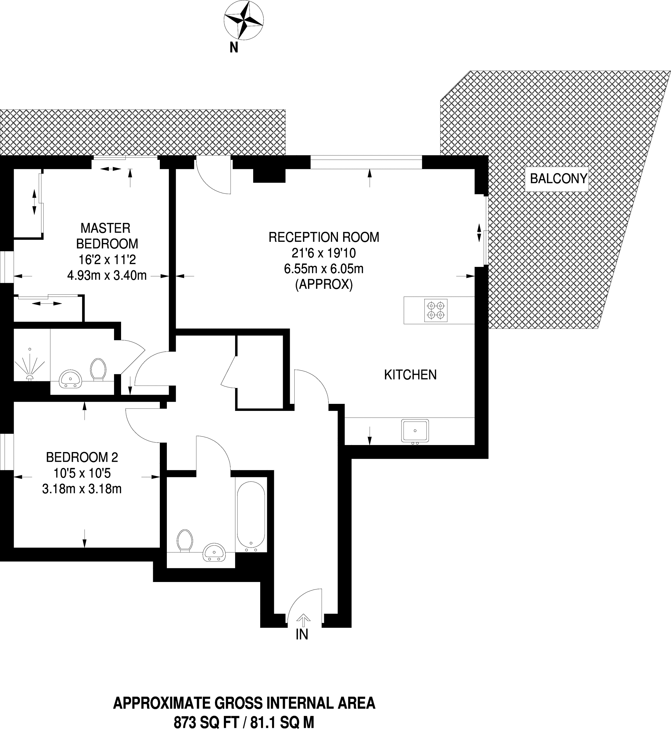 2 Bedrooms Flat to rent in Sky Apartments, Homerton E9