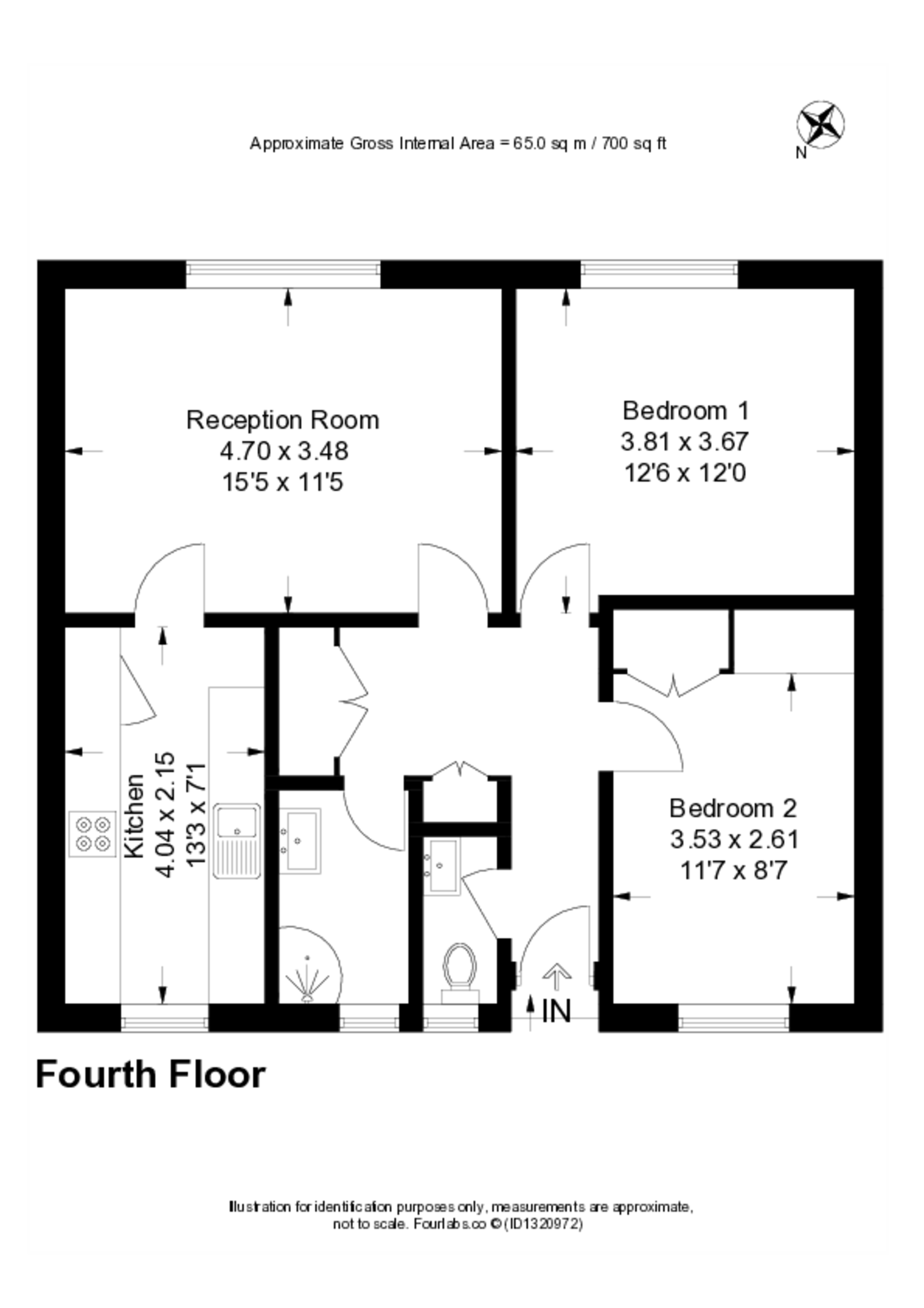 Flat , Sidgwick House, Stockwell floorplan