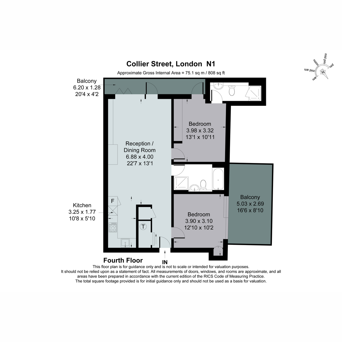 Flat 4, 71 collier street, spitfire Building, london floorplan