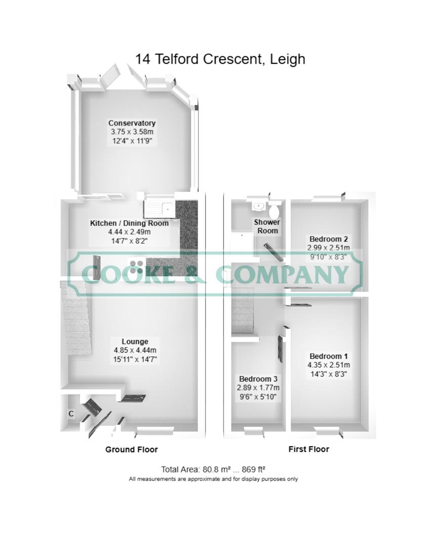 14, Telford Crescent, Leigh floorplan