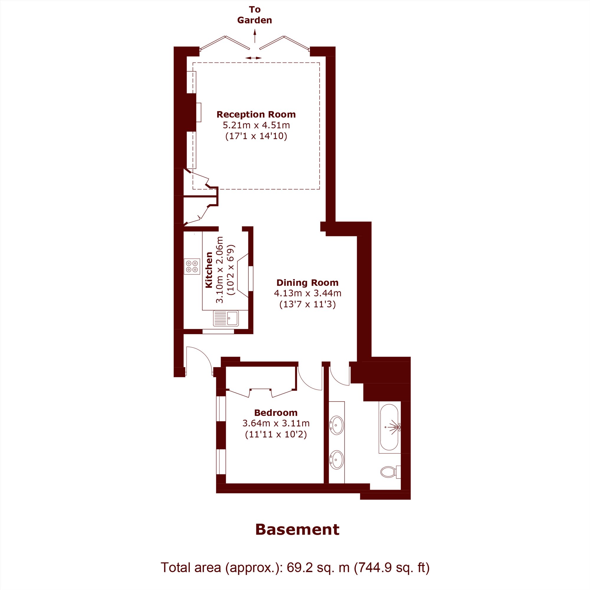 Flat 7, 40, The Chase, London floorplan