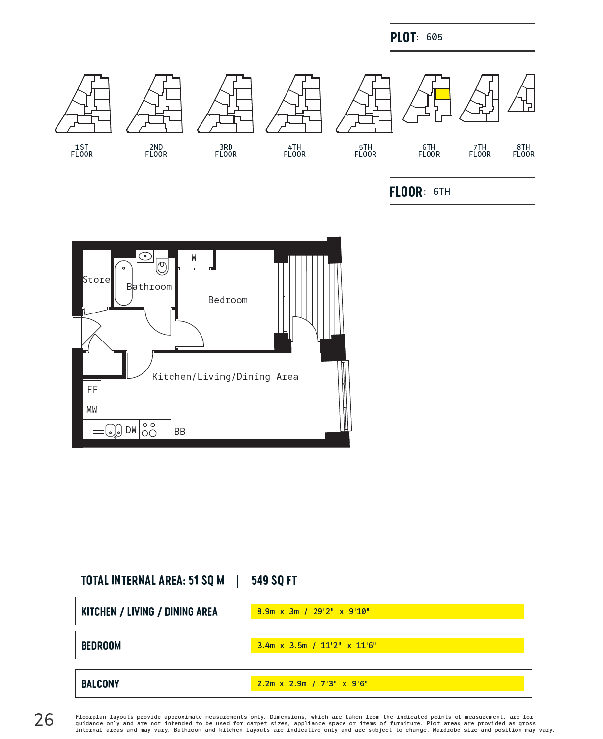 605, Herald Street, London floorplan