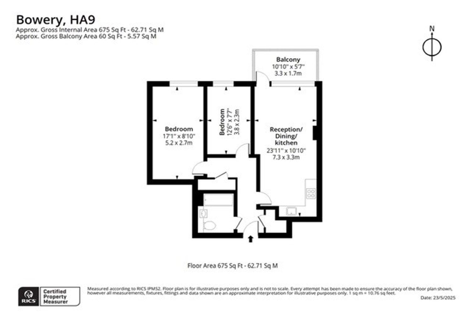 3, Flat 105, Atlantic Crescent, Wembley floorplan