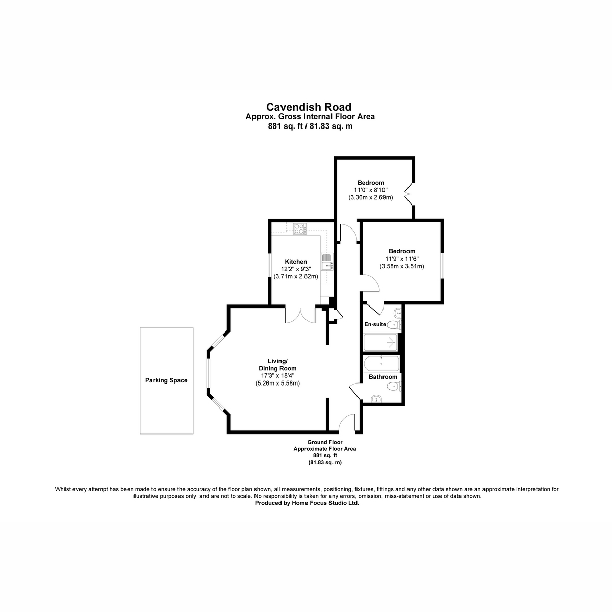 Flat Flat 2, 15, Cavendish Road, Bournemouth floorplan