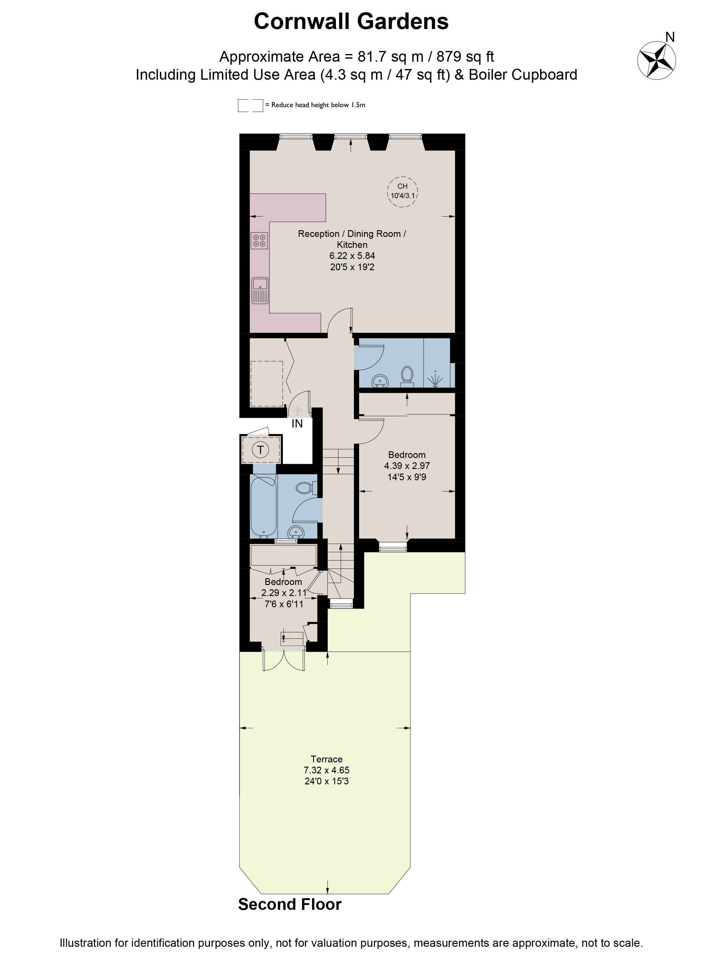 Flat 2, 73, Cornwall Gardens, London floorplan