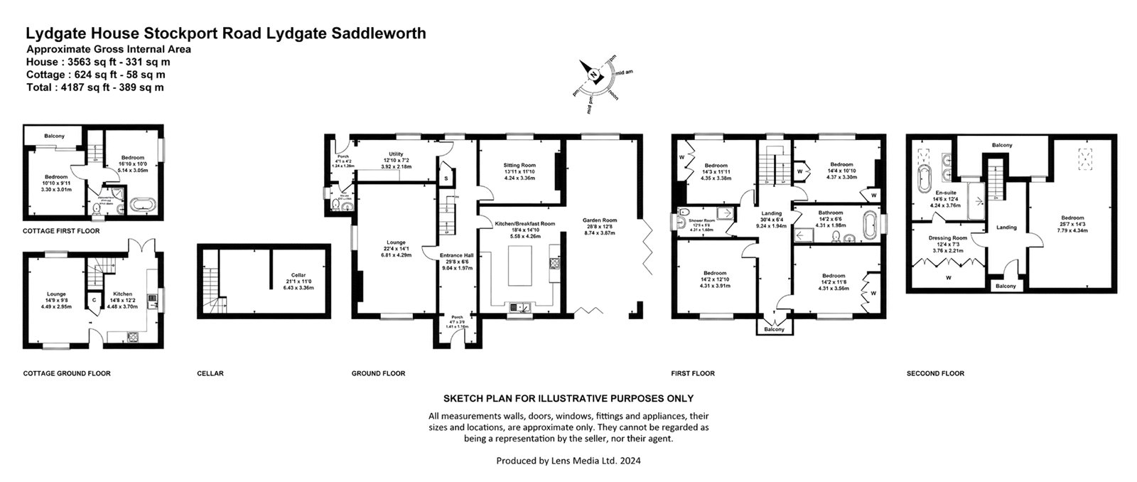 The Old Vicarage & Clock Cottage,, Stockport Road, Saddleworth floorplan