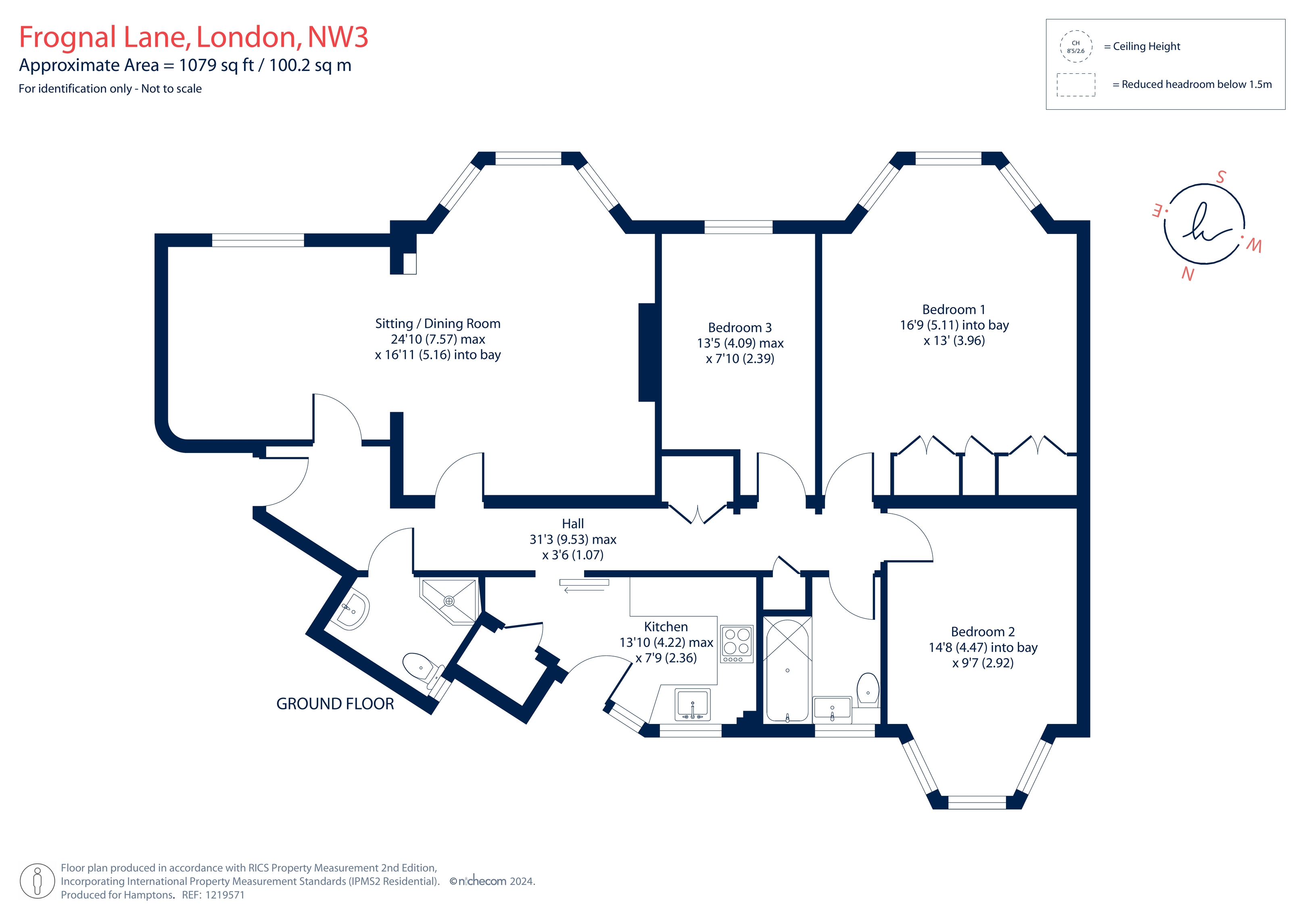 Flat 9, Bracknell Gate, Frognal Lane, London floorplan