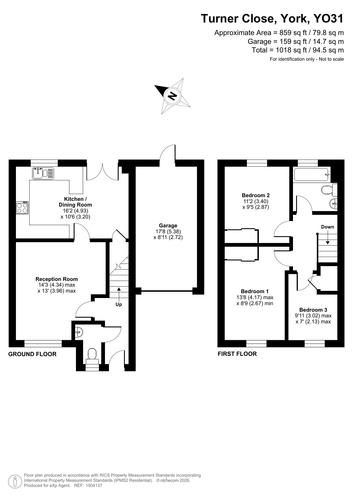 22, Turner Close, York floorplan