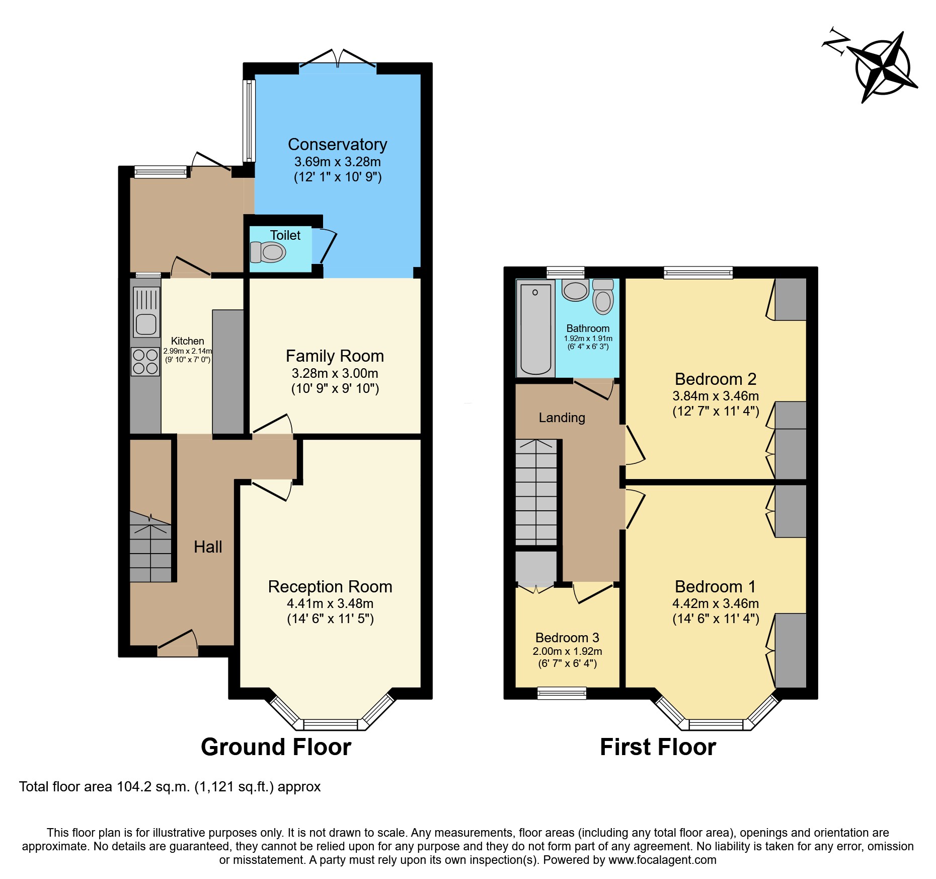 129, Coles Green Road, London floorplan