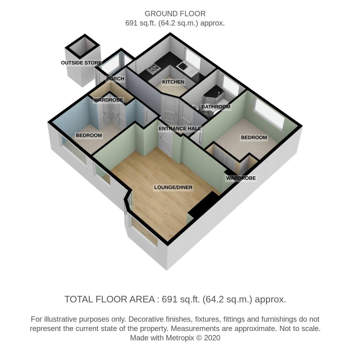 Bute Gardens West, Wallington SM6, 2 bedroom for sale