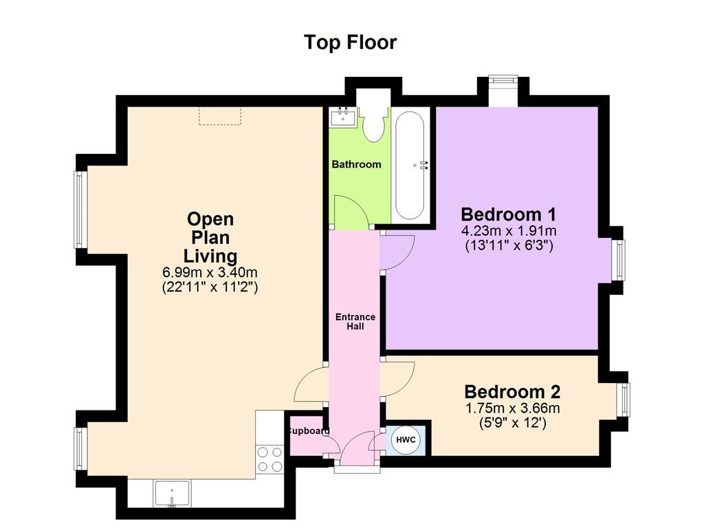 2 Bedrooms Flat to rent in St Marys Court, Great North Road, Eaton Socon PE19