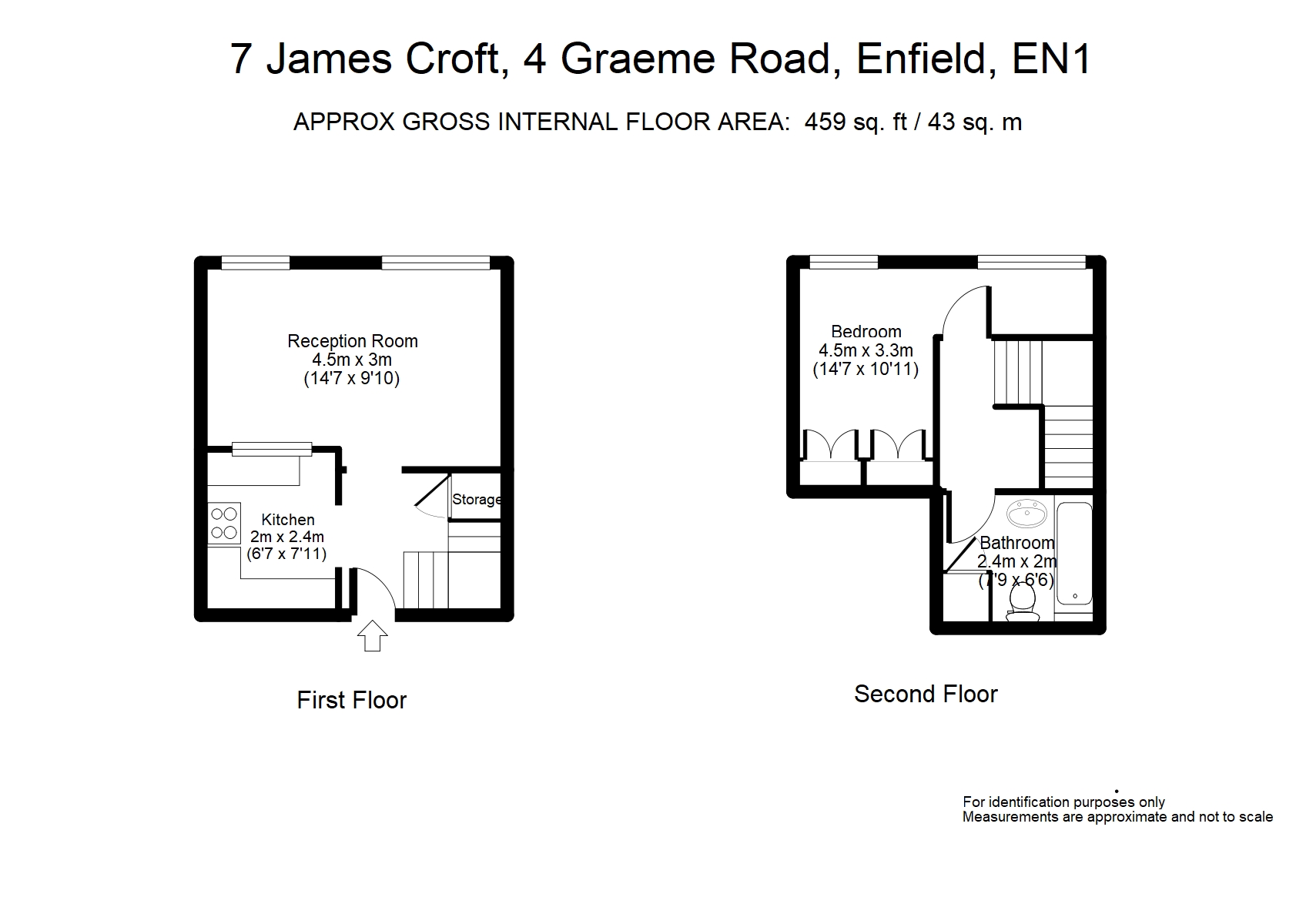 7, James Croft,, Graeme Road, Middlesex floorplan