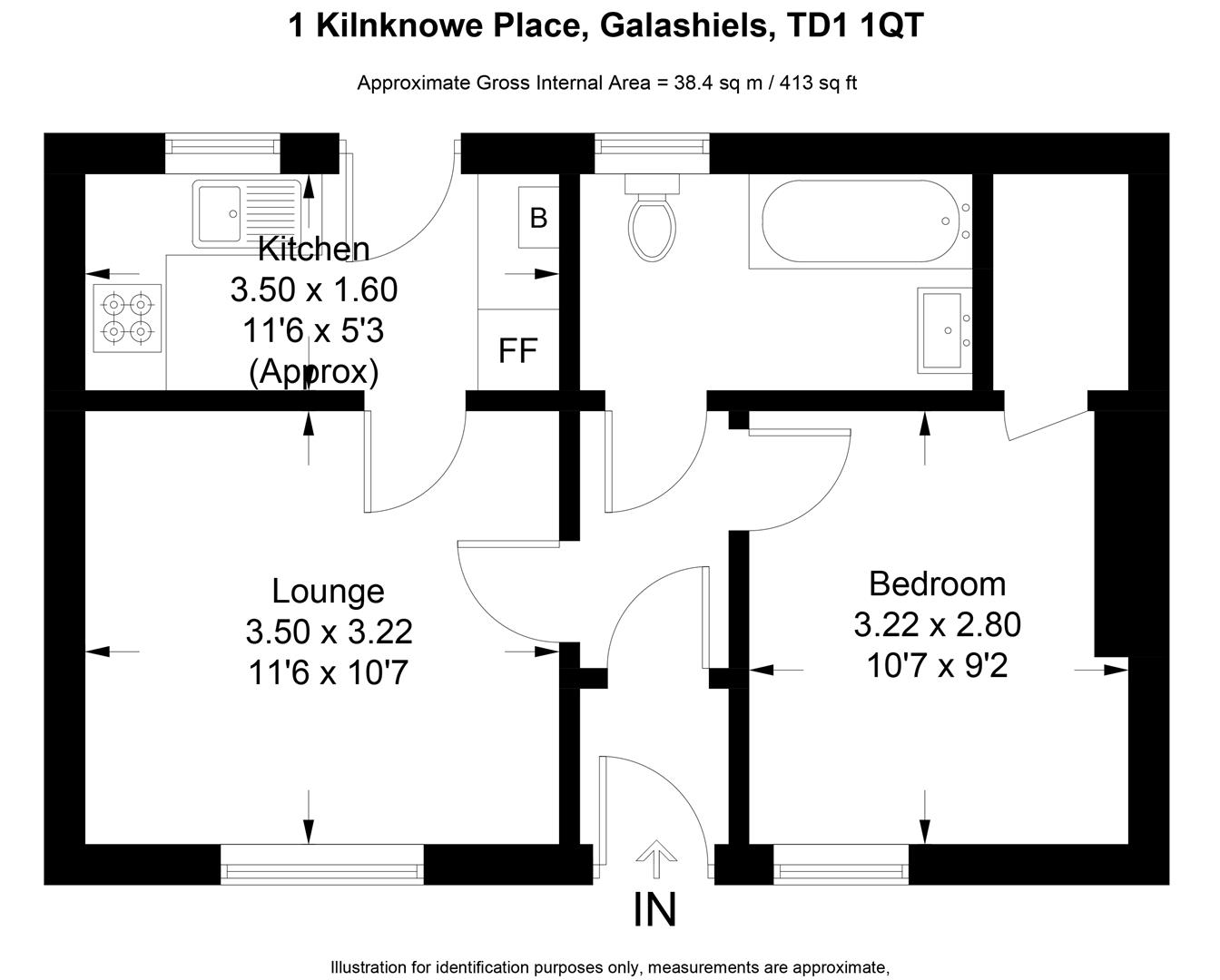 Kilnknowe Place, Galashiels TD1, 1 bedroom flat for sale 61343743