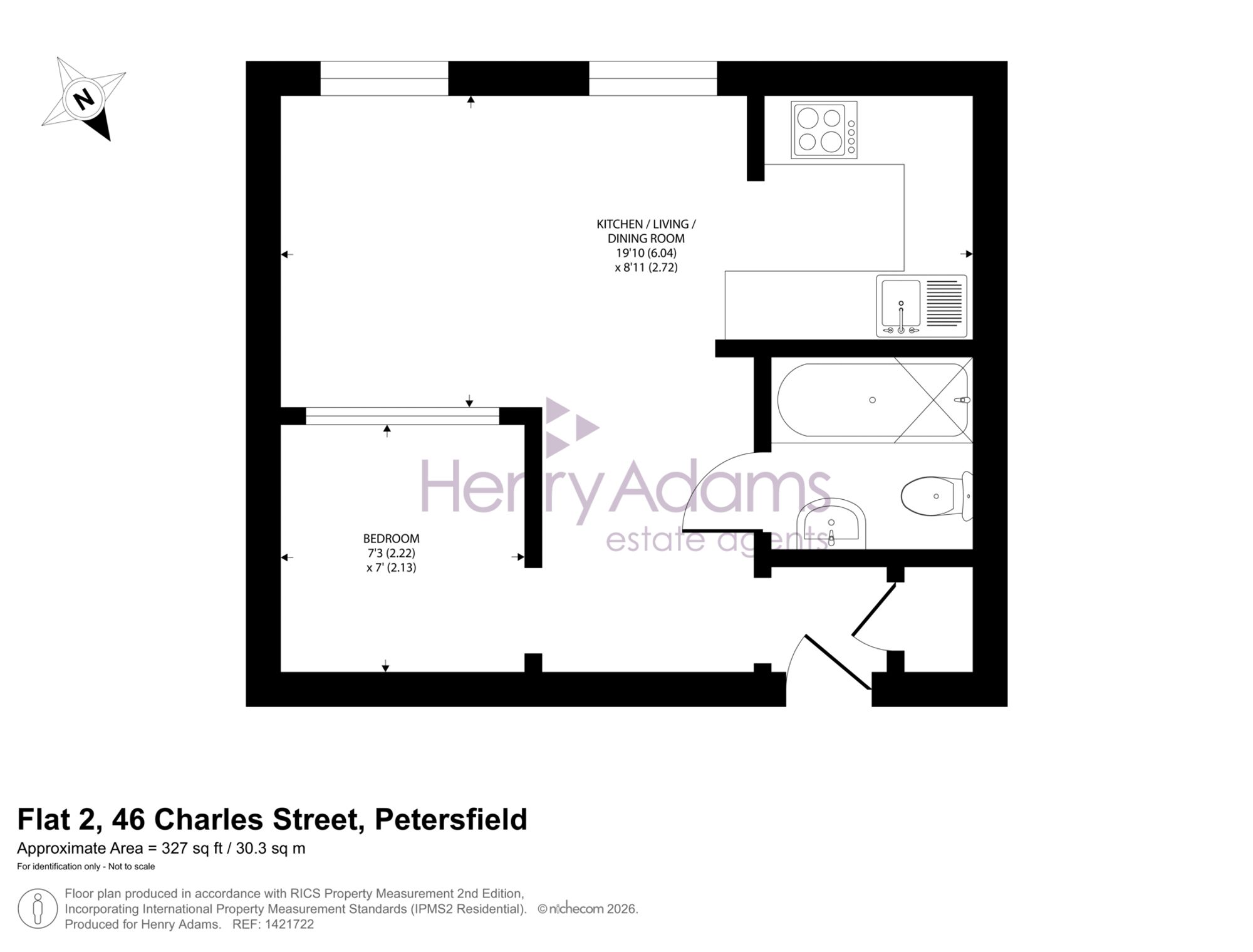 Flat 2, 46 Charles Street, Petersfield floorplan