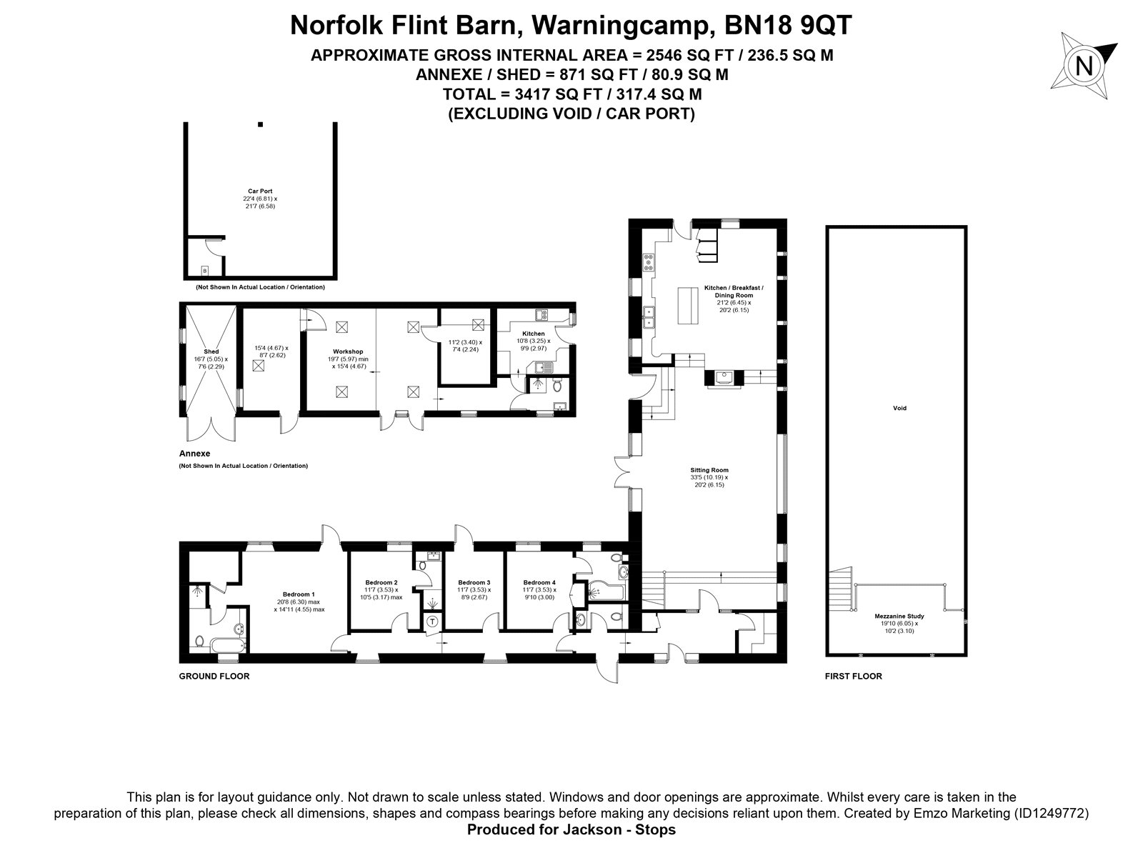 Norfolk Flint Barn,, Warningcamp, West Sussex floorplan