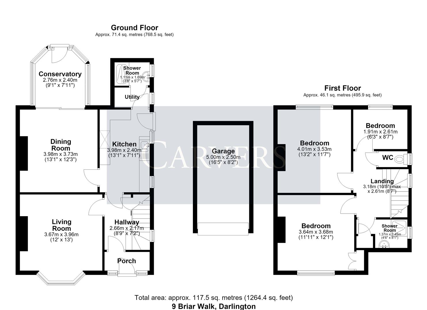 9, Briar Walk, Darlington floorplan