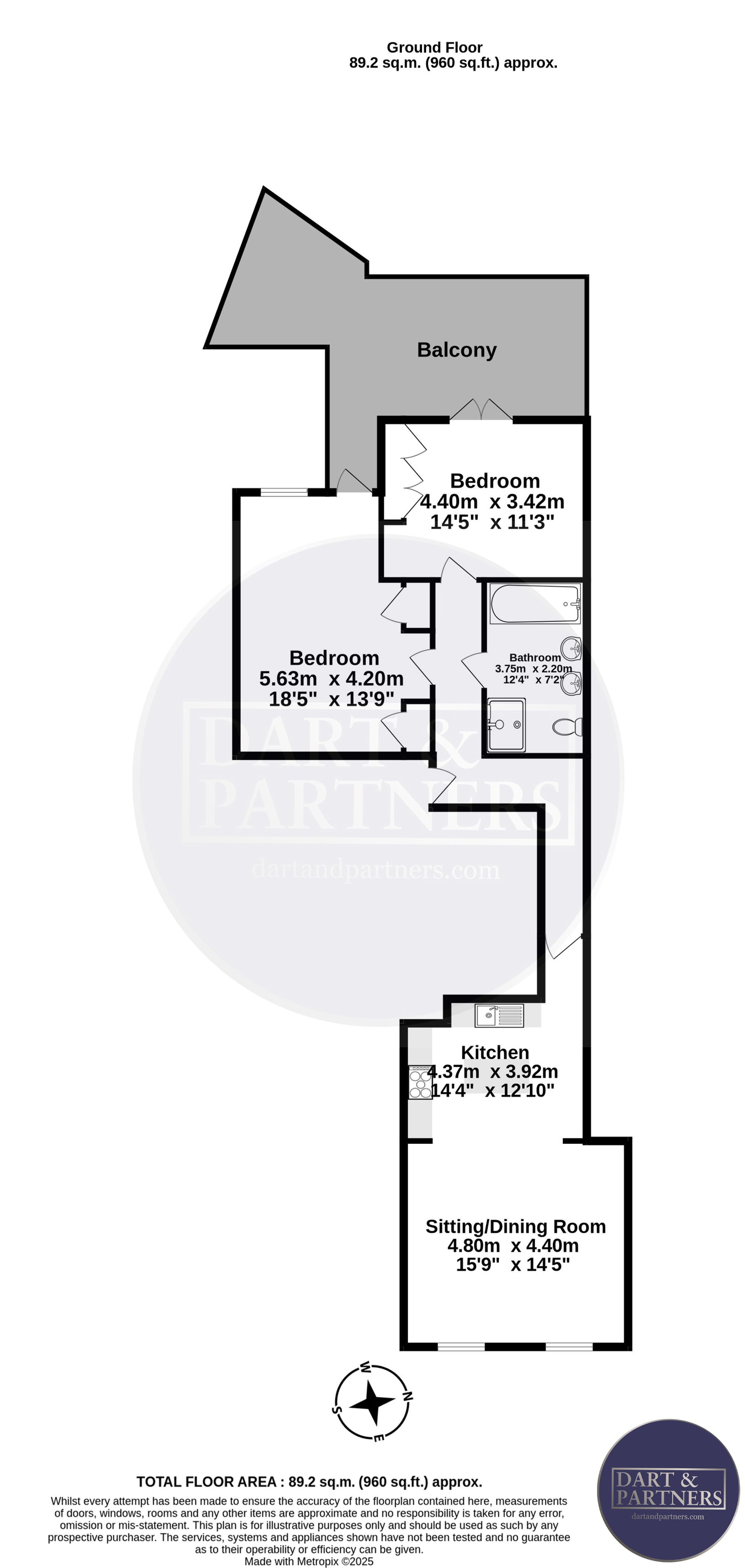 Flat 9, St. Josephs Court Carlton Place, Teignmouth floorplan