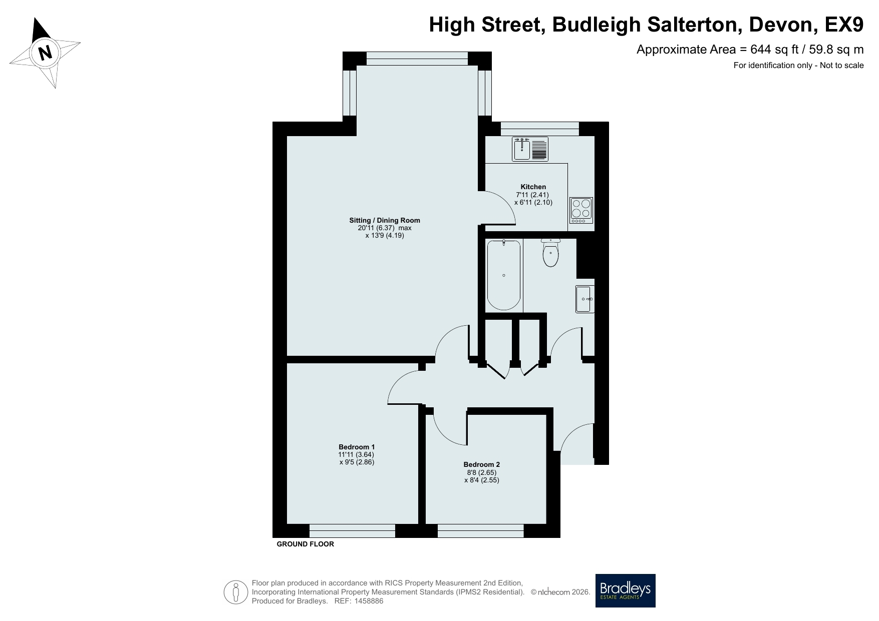 Flat 6, 15-17,, High Street, Devon floorplan