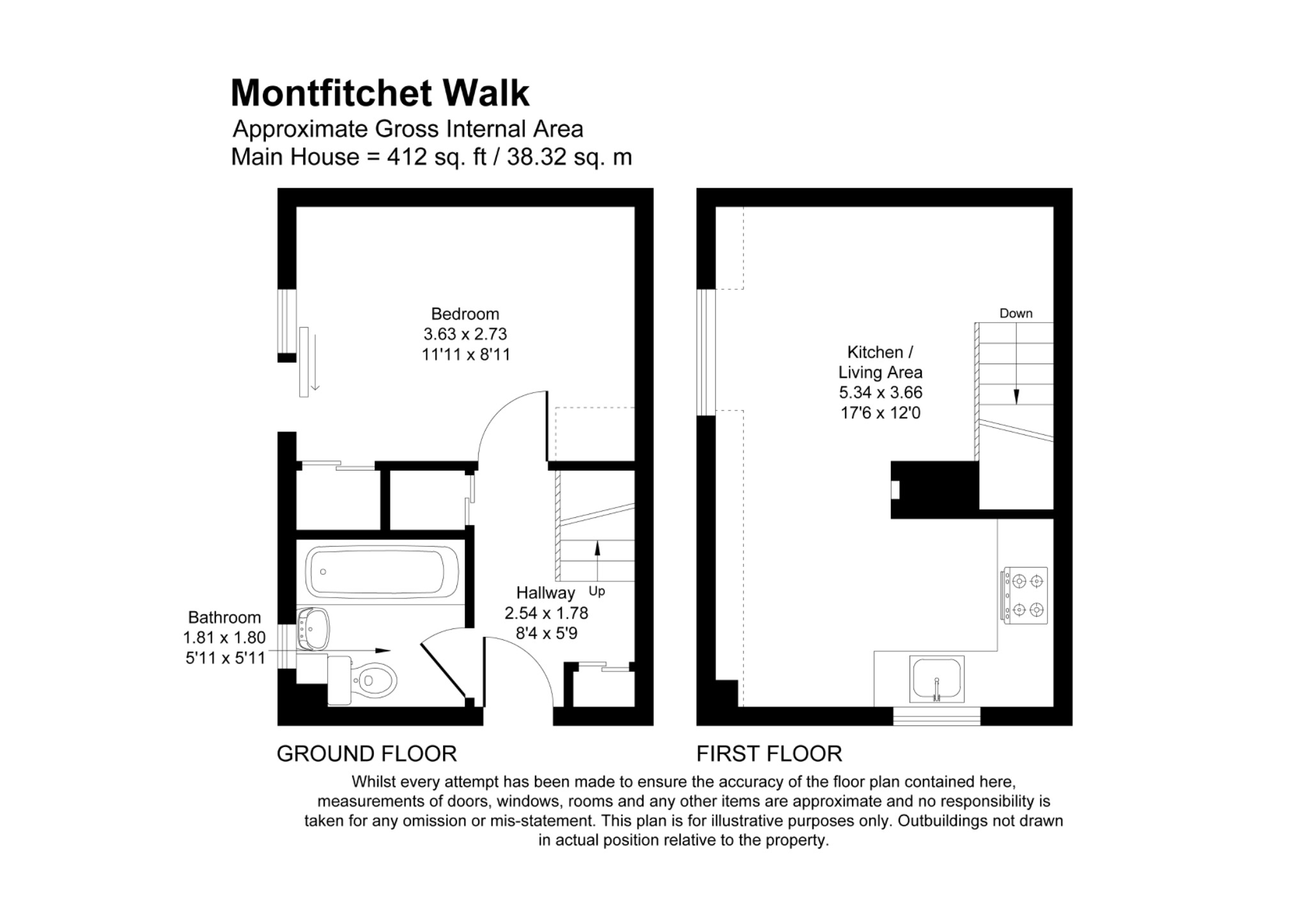 23 Montfitchet Walk, Stevenage, Hertfordshire floorplan
