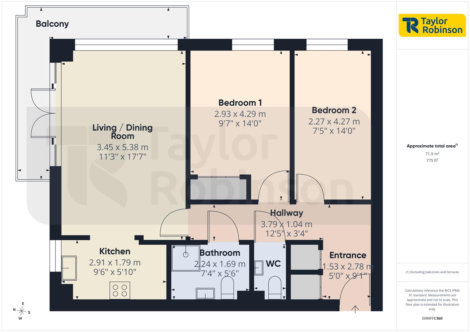 Flat 27, Choda House, Commonwealth Drive, Crawley floorplan