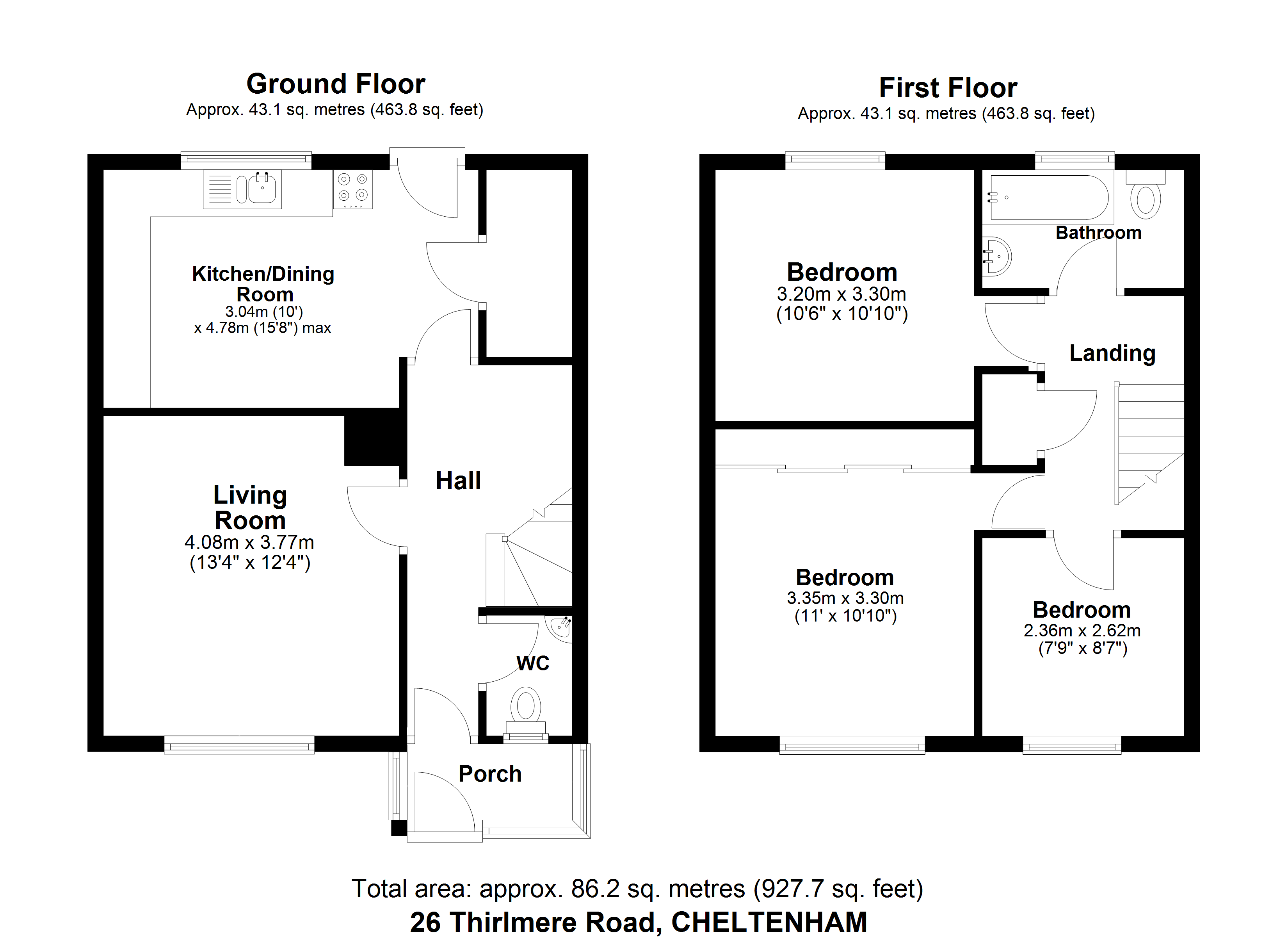 26, Thirlmere Road, Gloucestershire floorplan