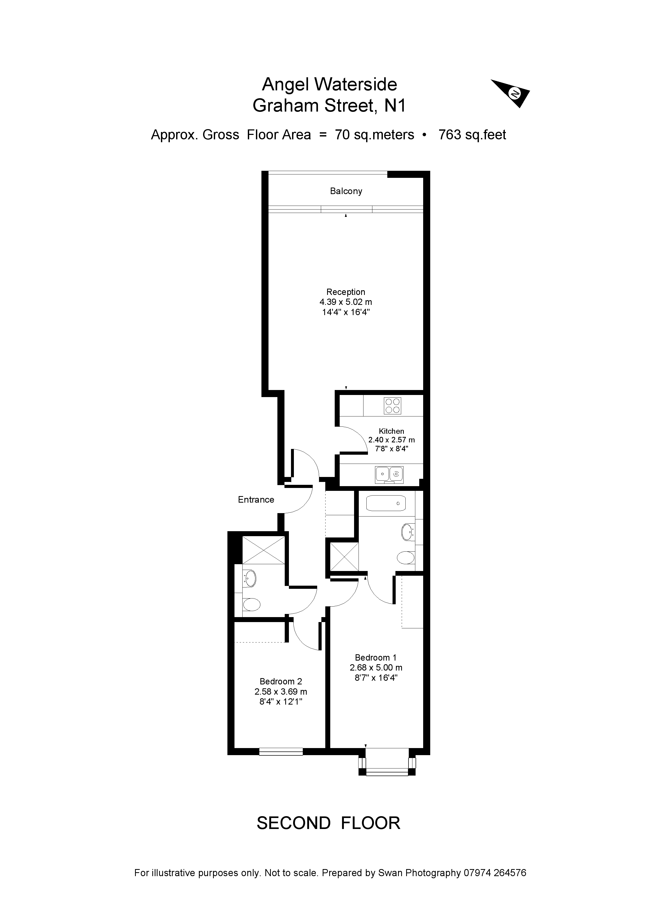 2 Bedrooms Flat to rent in Graham Street, London N1