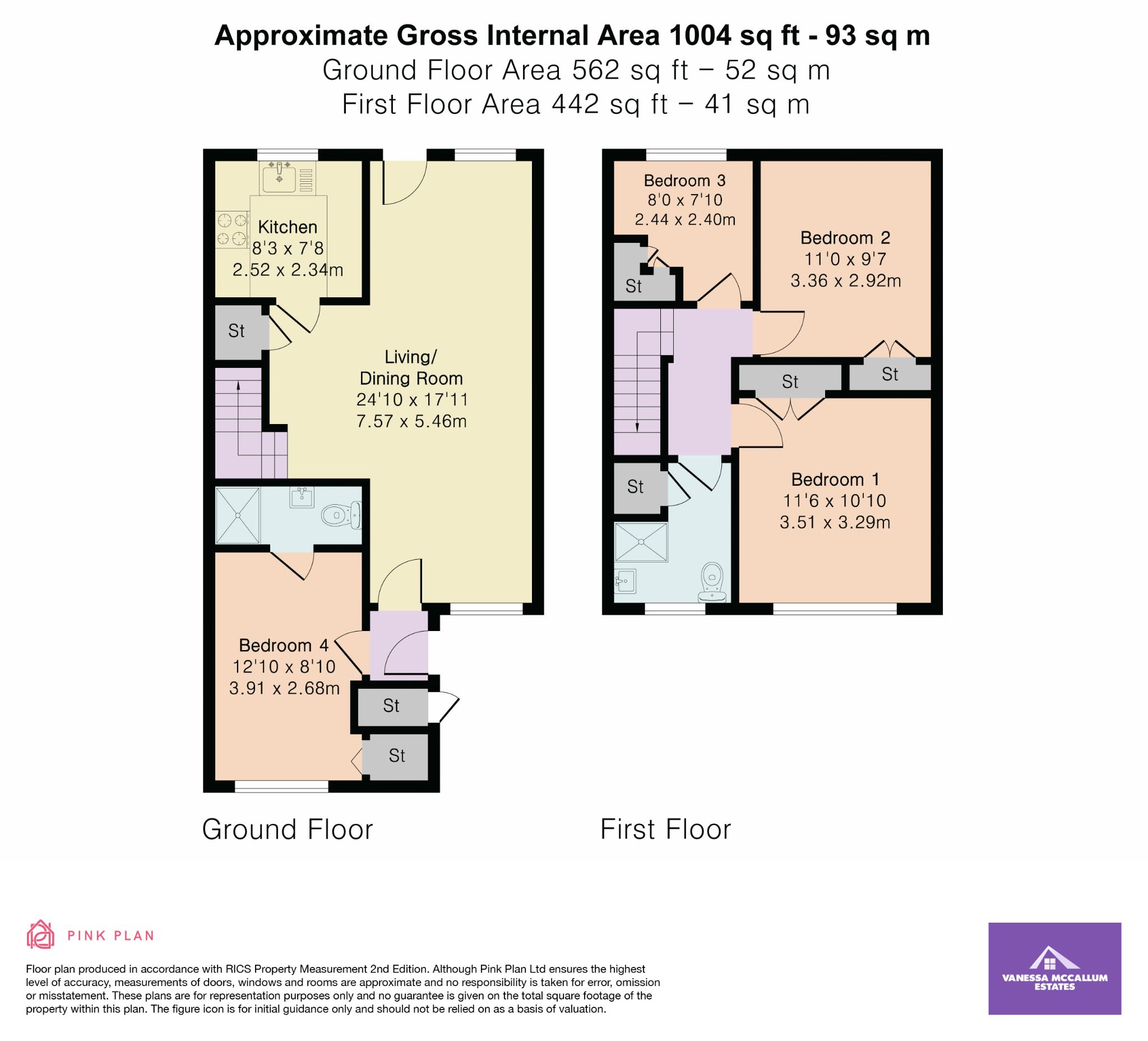 12 Meadow Close, Welham Green floorplan