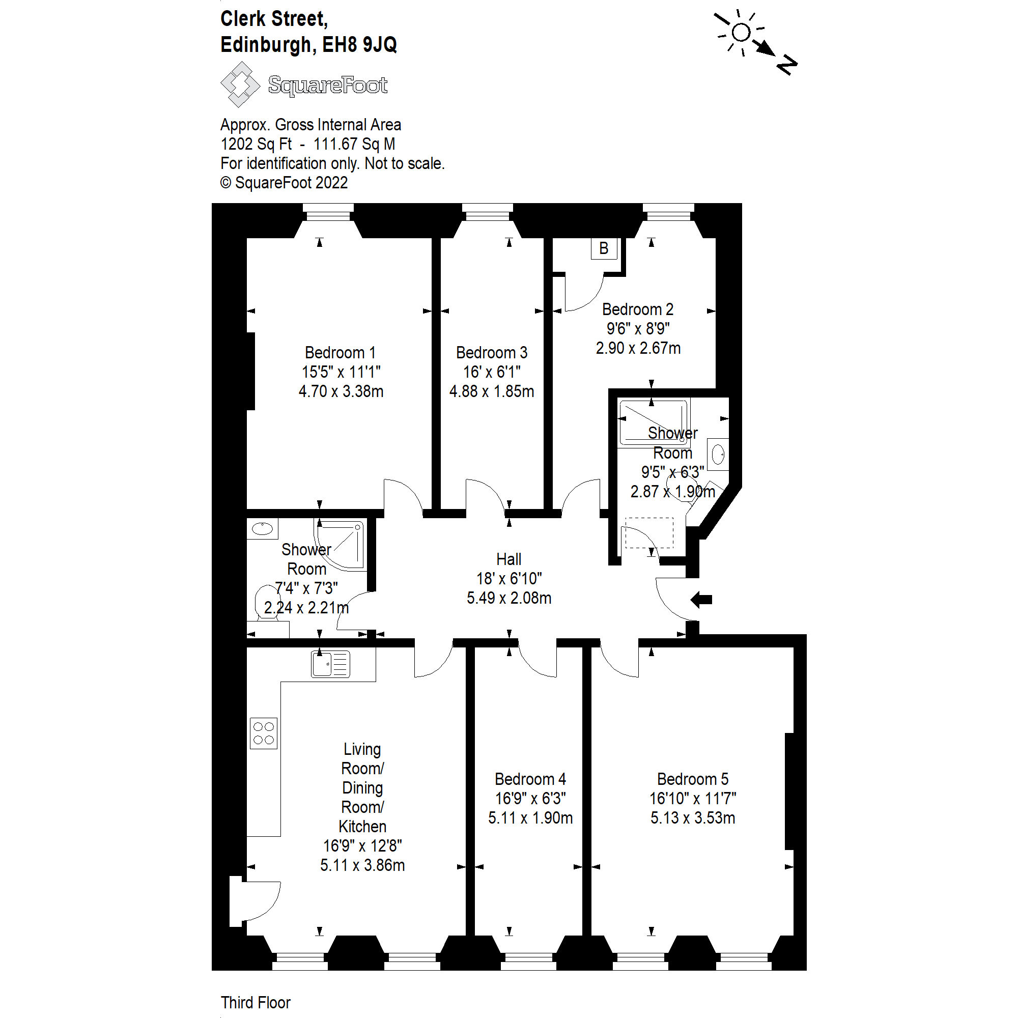 41, 3F2, Clerk Street, Edinburgh floorplan