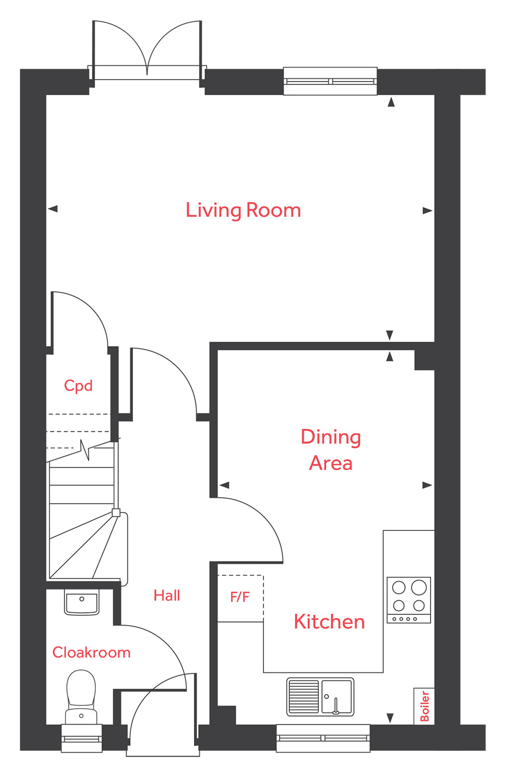 "The Eveleigh" at Cobblers Lane, Pontefract WF8, 3 bedroom semi