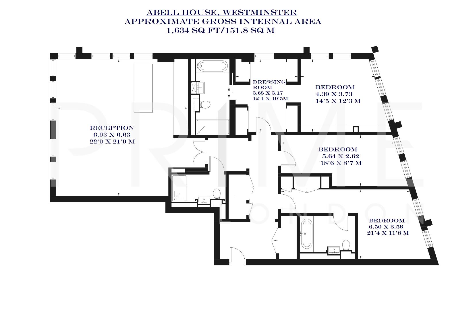 9, Abell House, Westminster floorplan