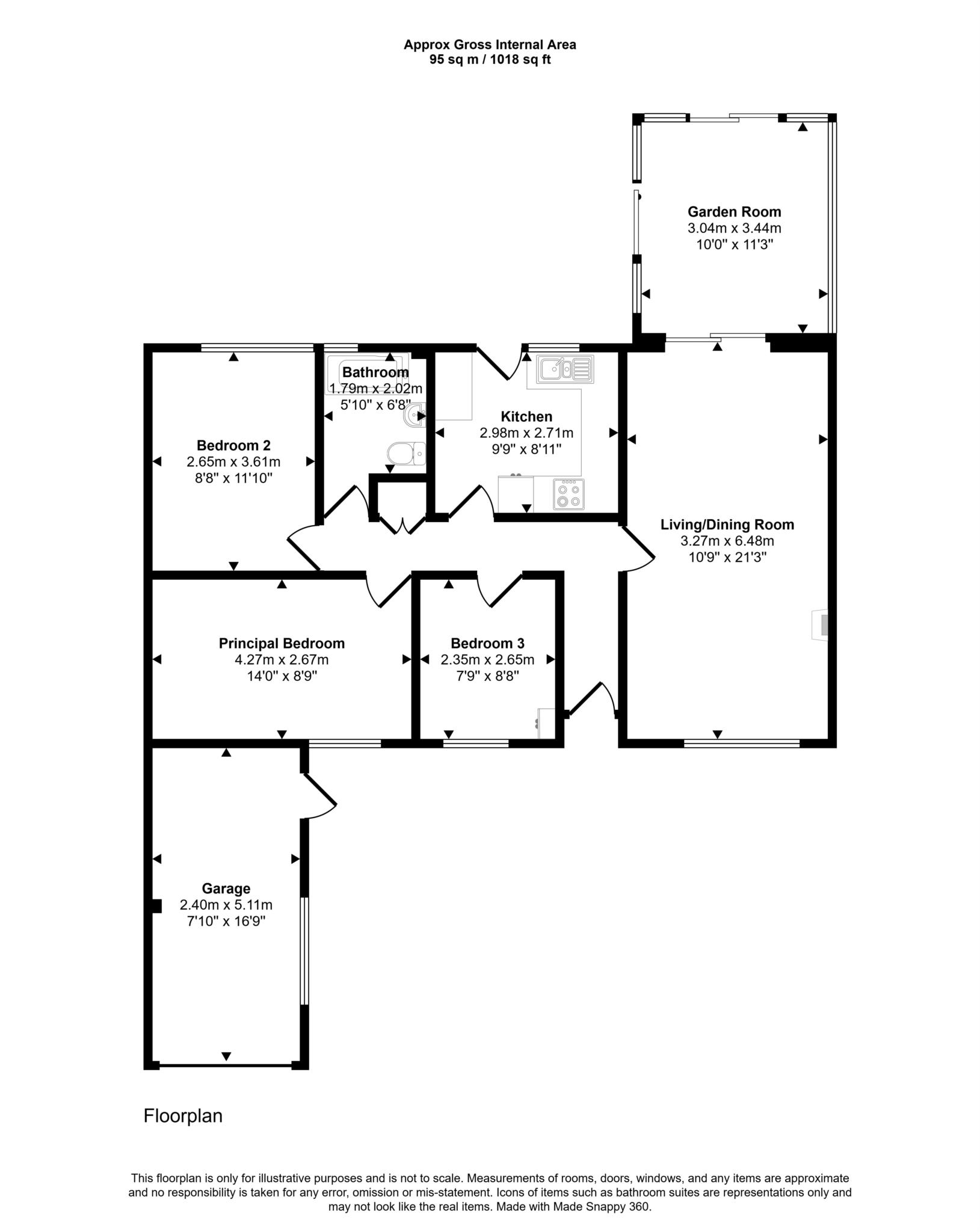 20, Blenheim Drive, Tewkesbury floorplan