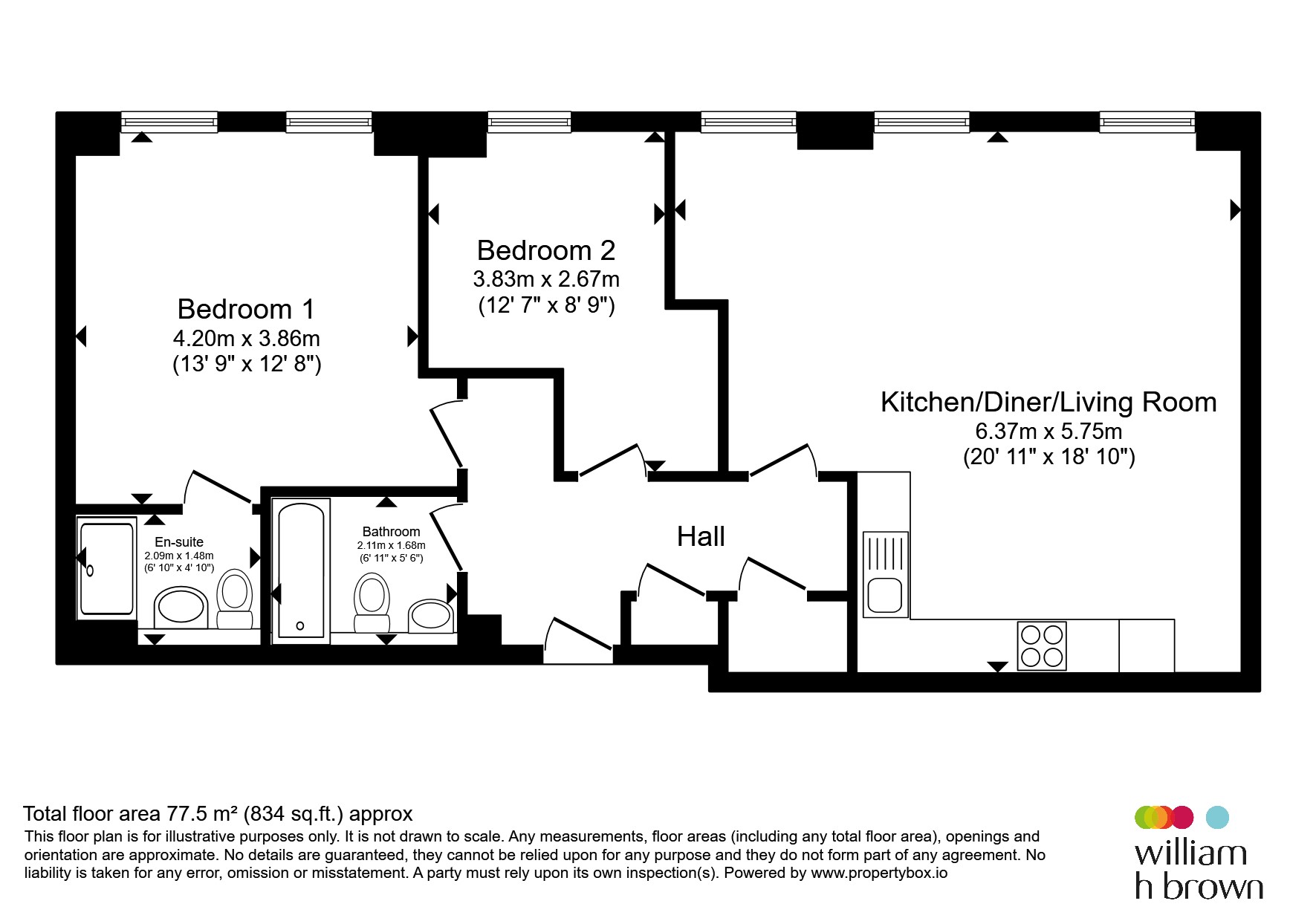 Flat 15, Block 1 The Hicking Building, Queens Road, Nottingham floorplan