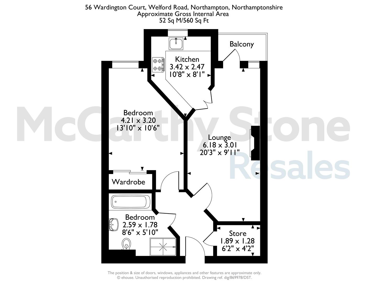 56 Wardington Court, Welford Road, Northampton floorplan
