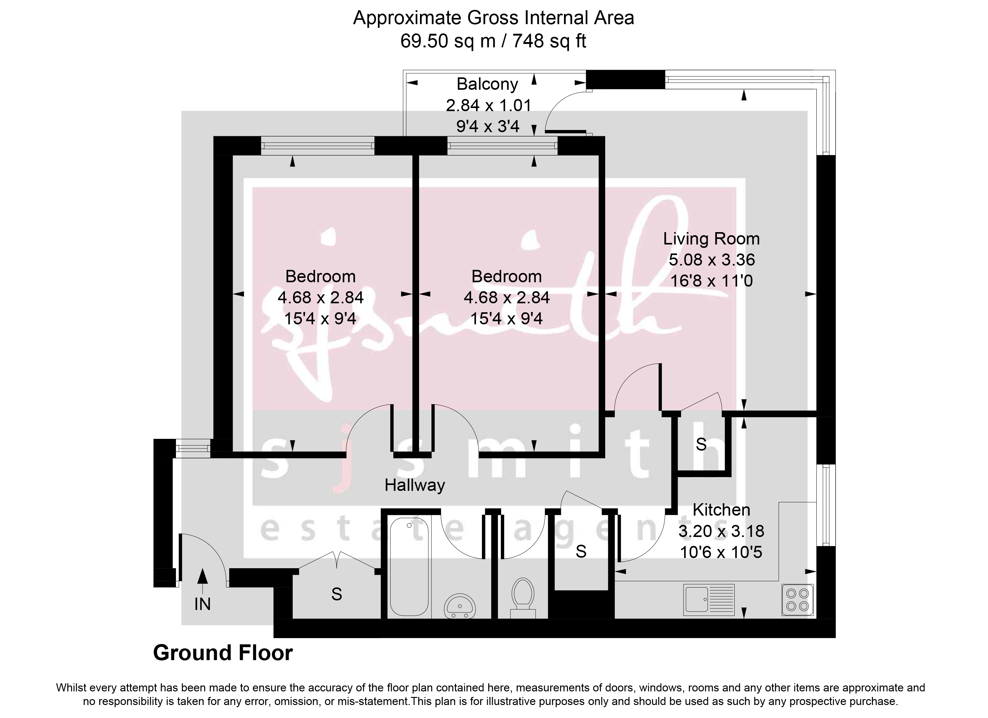 1, Priscilla House, Staines Road West, Sunbury-on-Thames floorplan