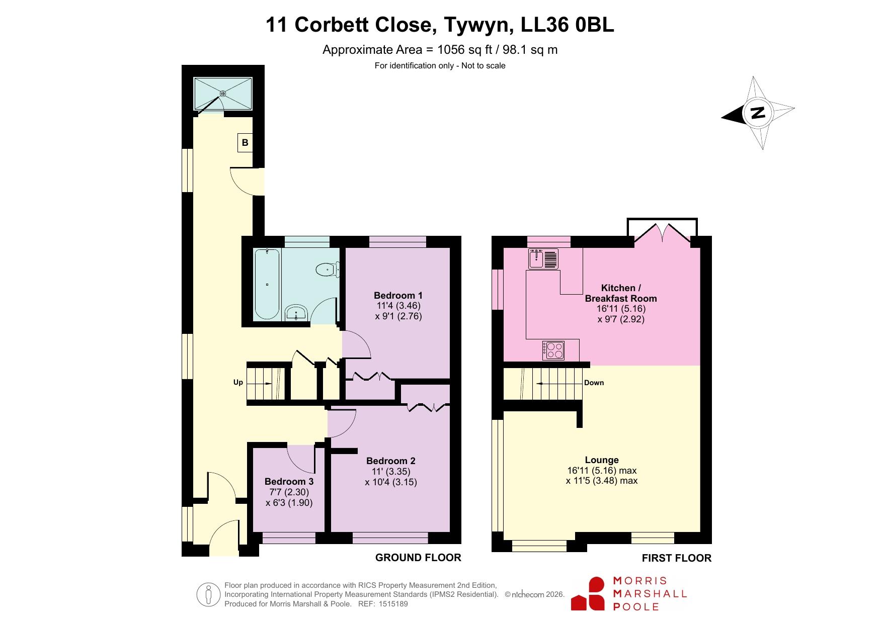 11, Corbett Close, Gwynedd floorplan