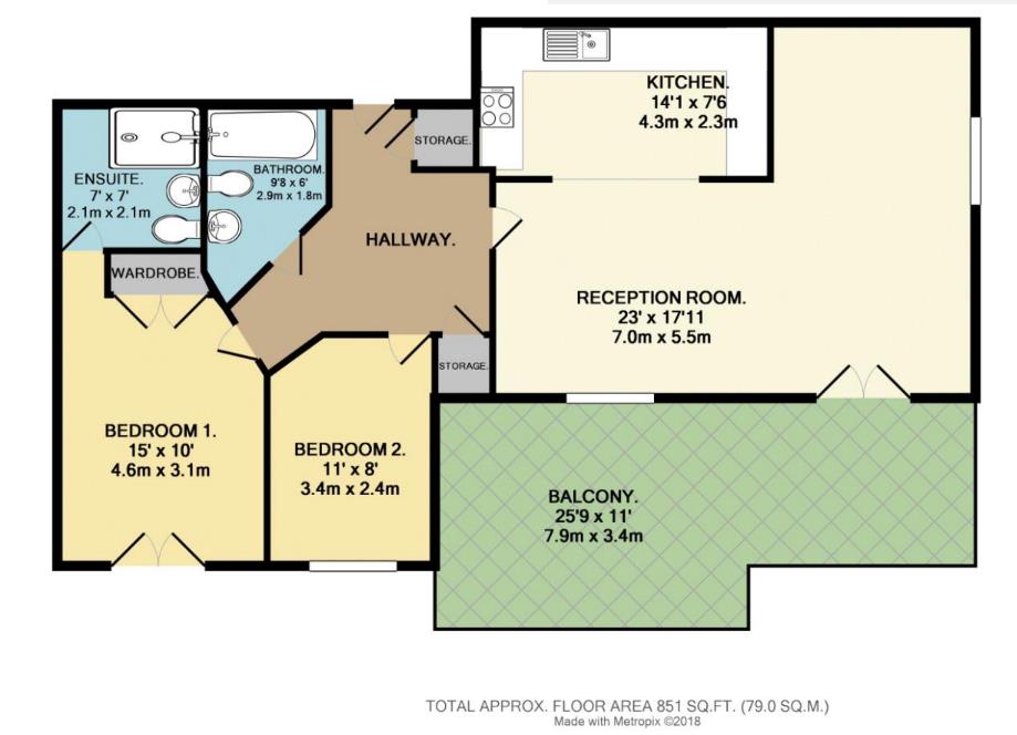 Flat 181, Squires Court, Bedminster Parade, Bristol floorplan