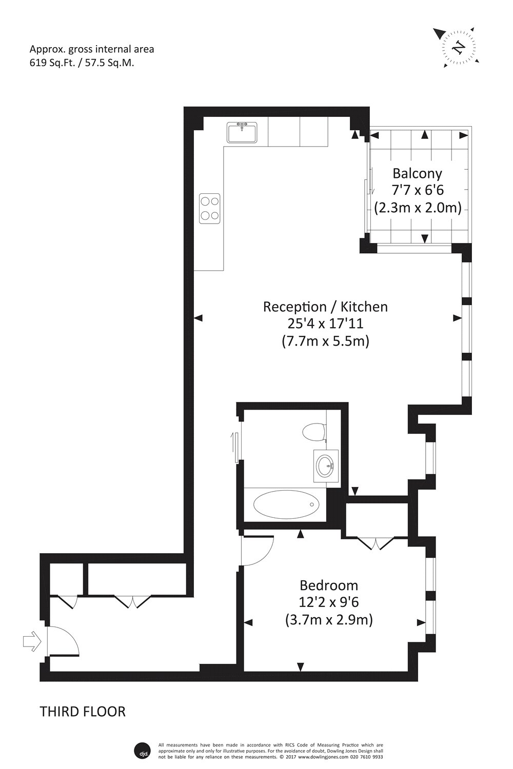 Apartment 25, Rosamond House, 4, Elizabeth Court, London floorplan