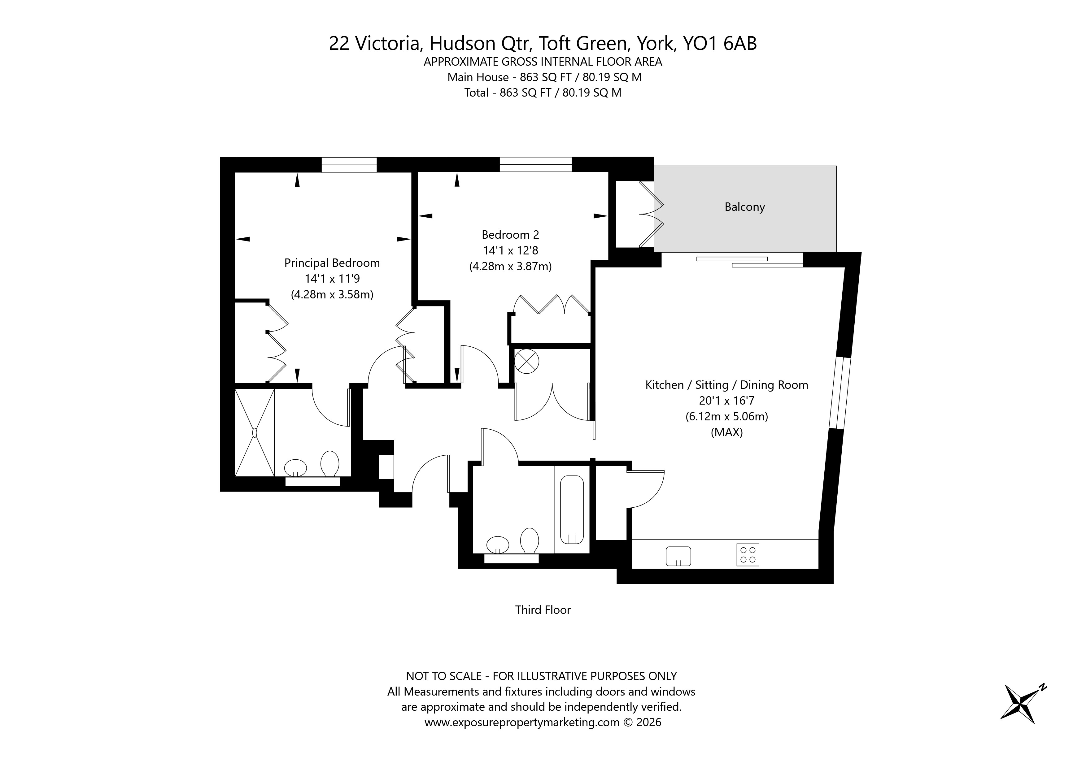 22, Victoria, Hudson Quarter, York floorplan