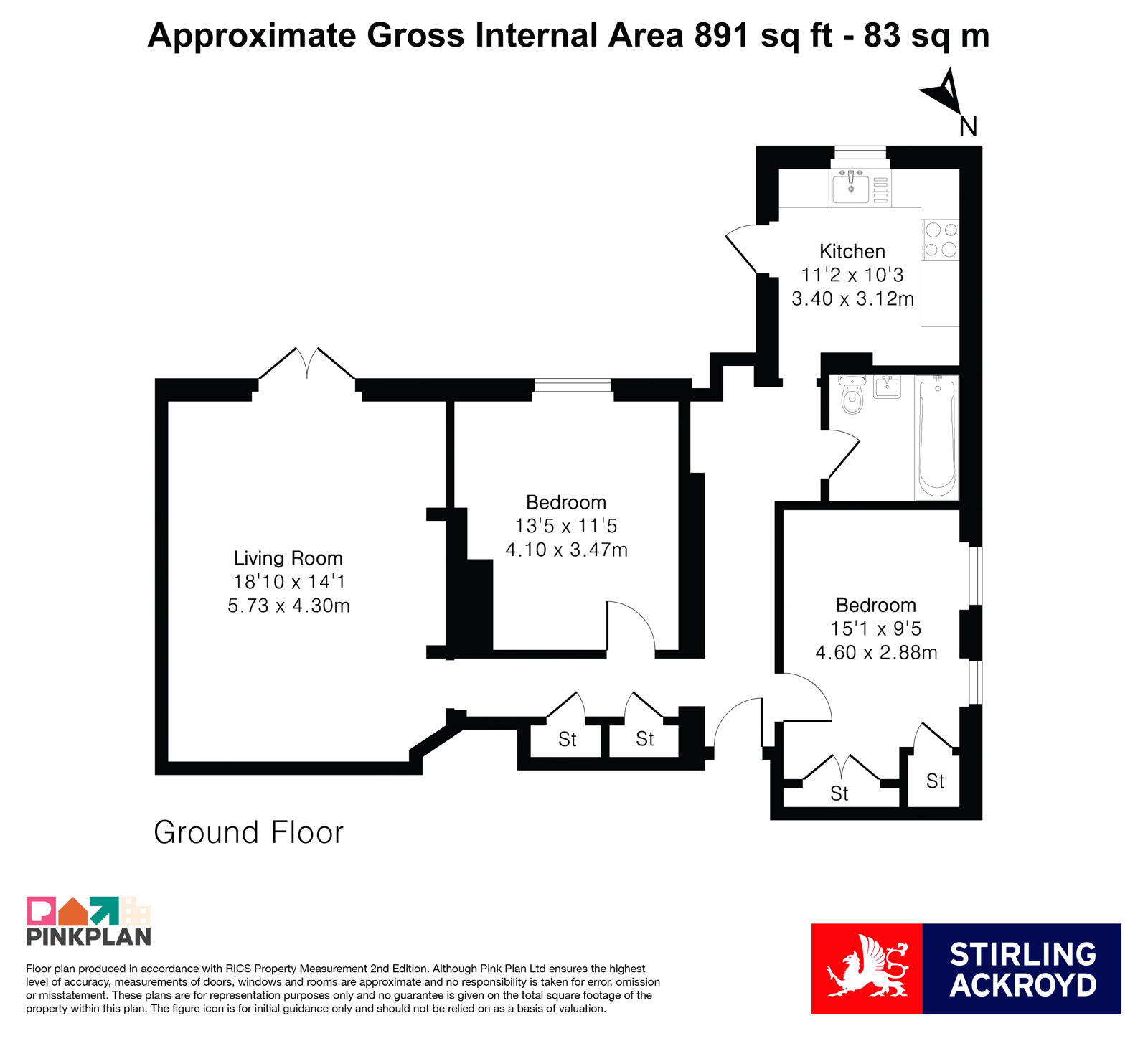 Flat 1, Englefield Lodge,, Middle Hill, Surrey floorplan