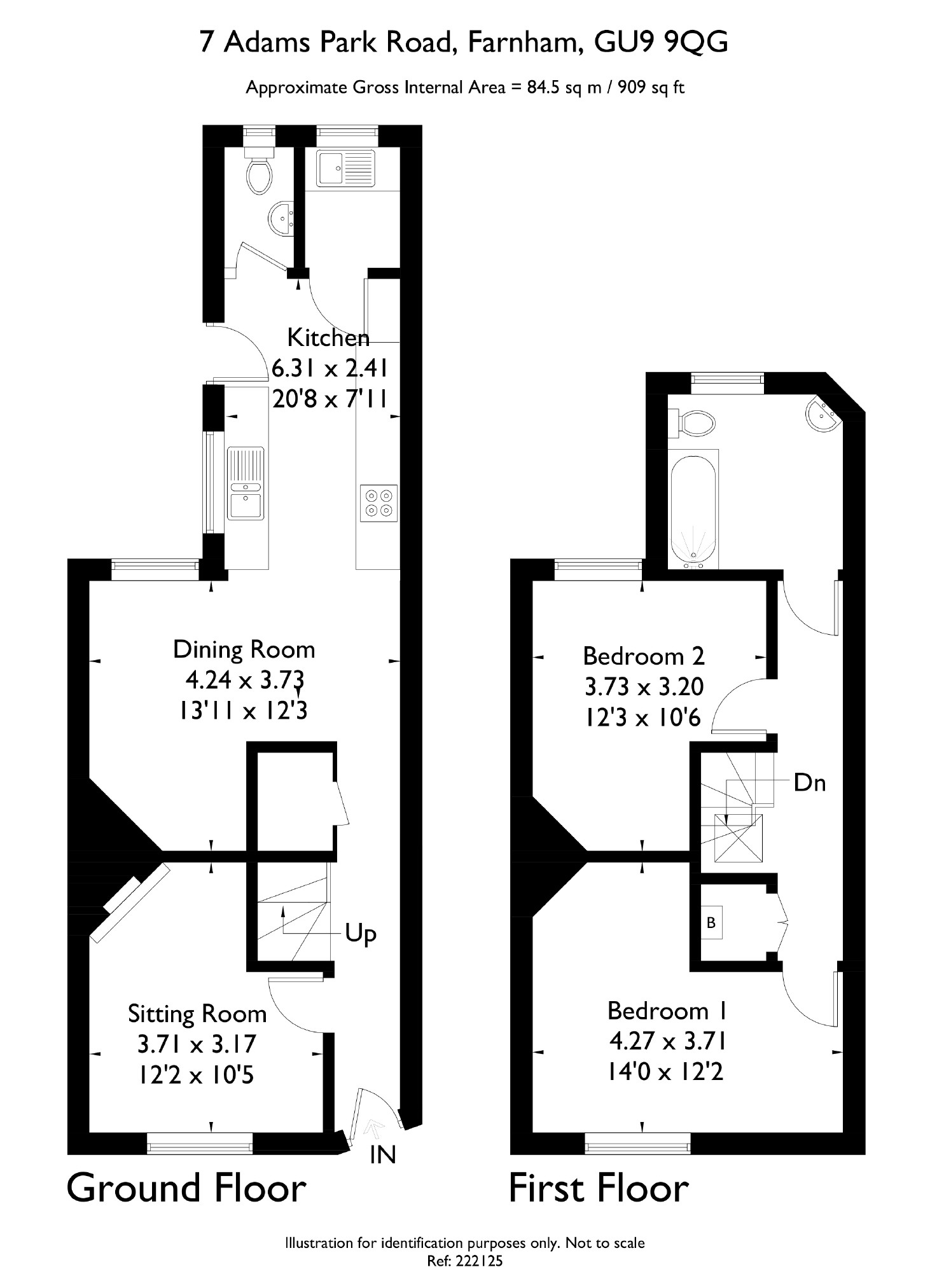 2 Bedrooms Terraced house for sale in Adams Park Road, Farnham GU9