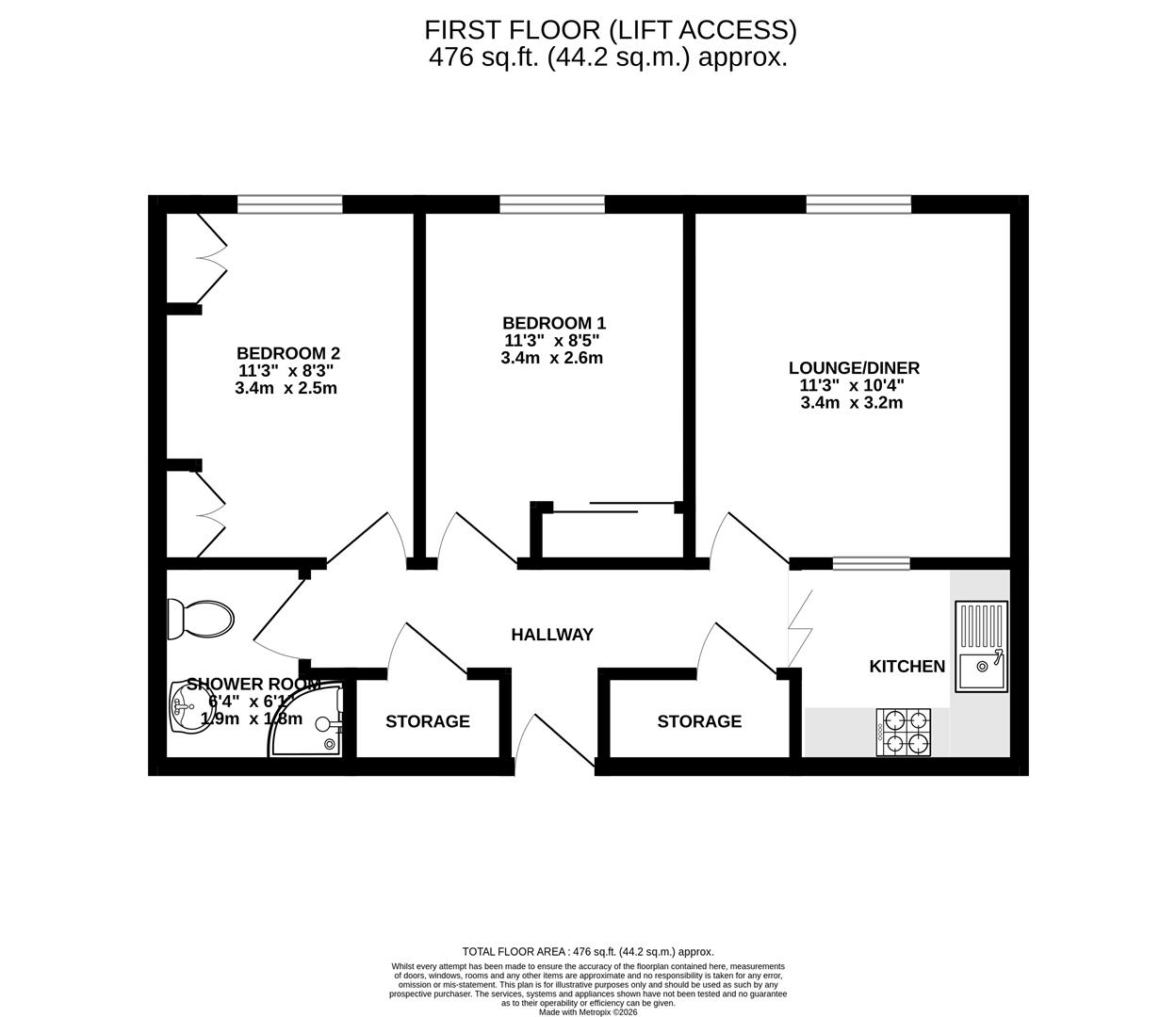 Flat 26, Jenner Court, Weymouth floorplan