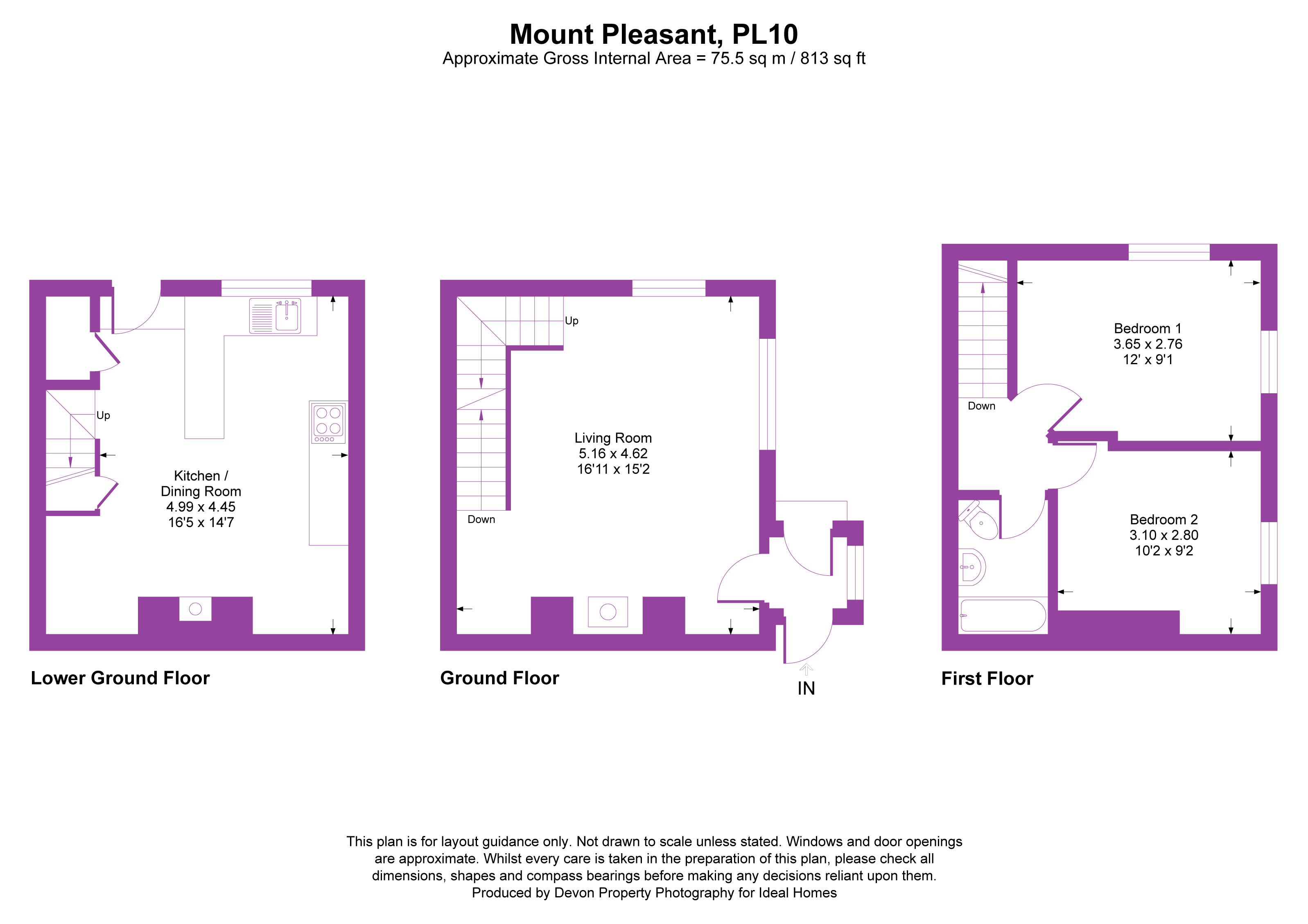 1, Mount Pleasant, Cornwall floorplan