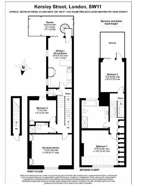 3 Bedrooms Flat to rent in Kersley Street, London SW11