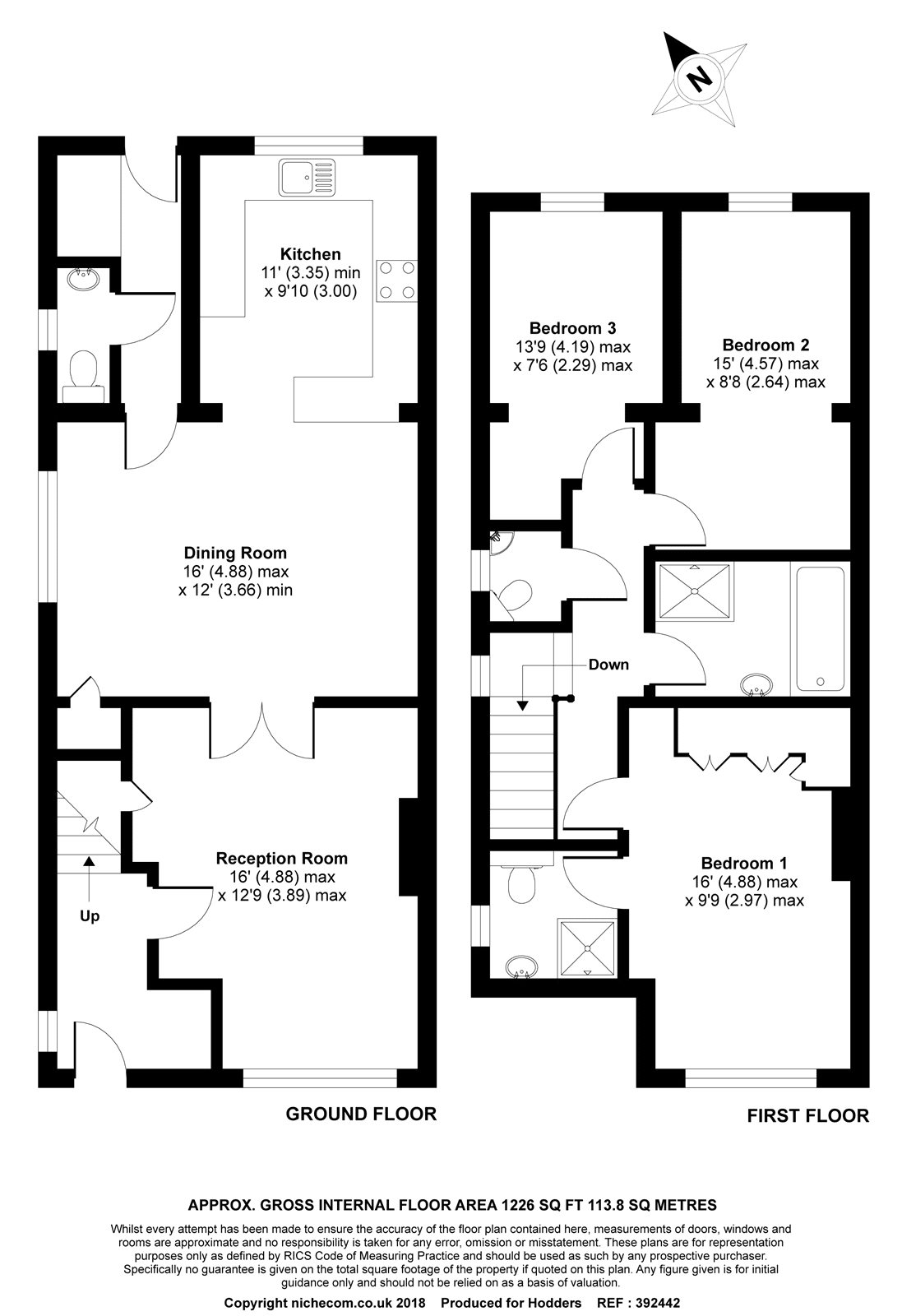 3 Bedrooms Semi-detached house for sale in Wheatash Road, Addlestone, Surrey KT15