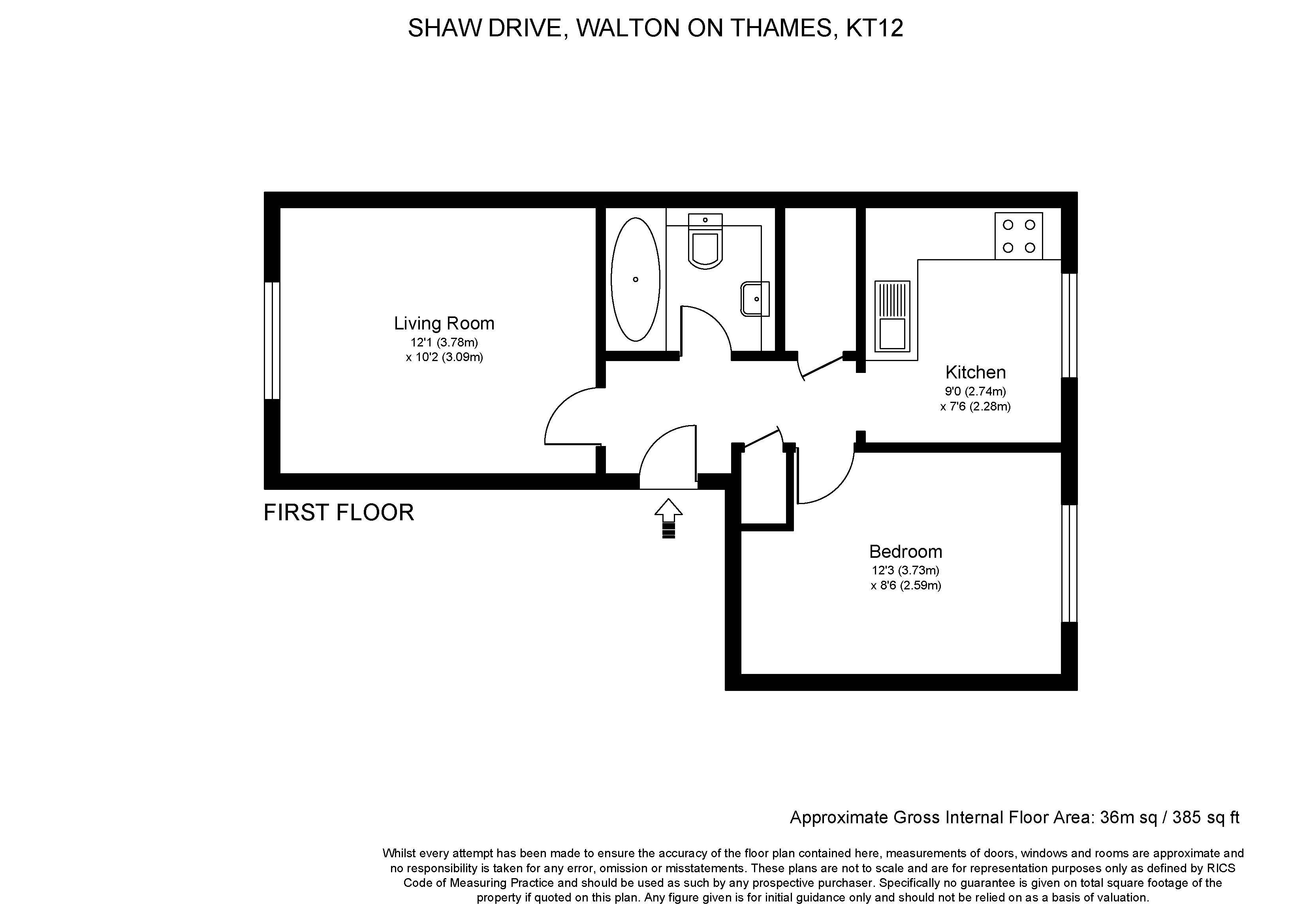45, Shaw Drive, Walton-On-Thames floorplan