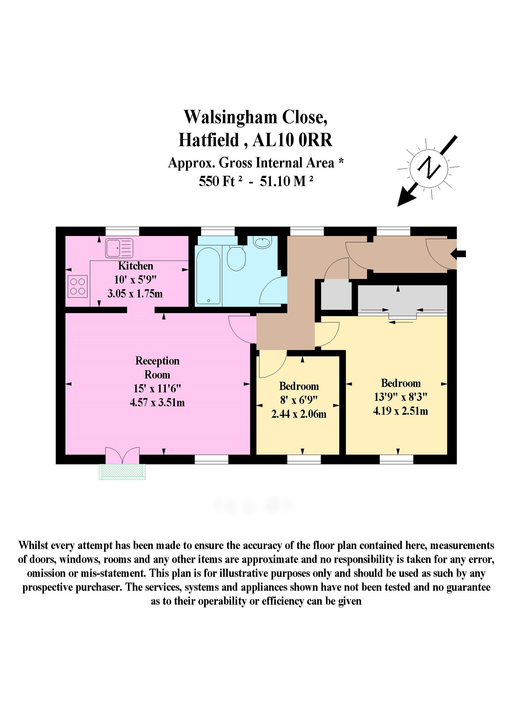 94 Walsingham Close, Hatfield floorplan