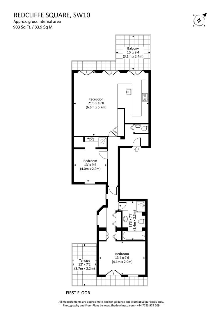 Flat 4, 13, Redcliffe Square, London floorplan